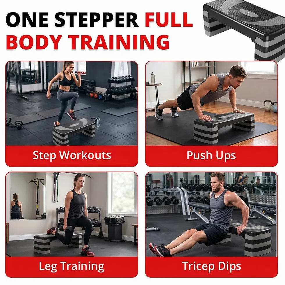 Passi aerobici multi-livello regolabili 2-5 livelli per palestra cardio pilates