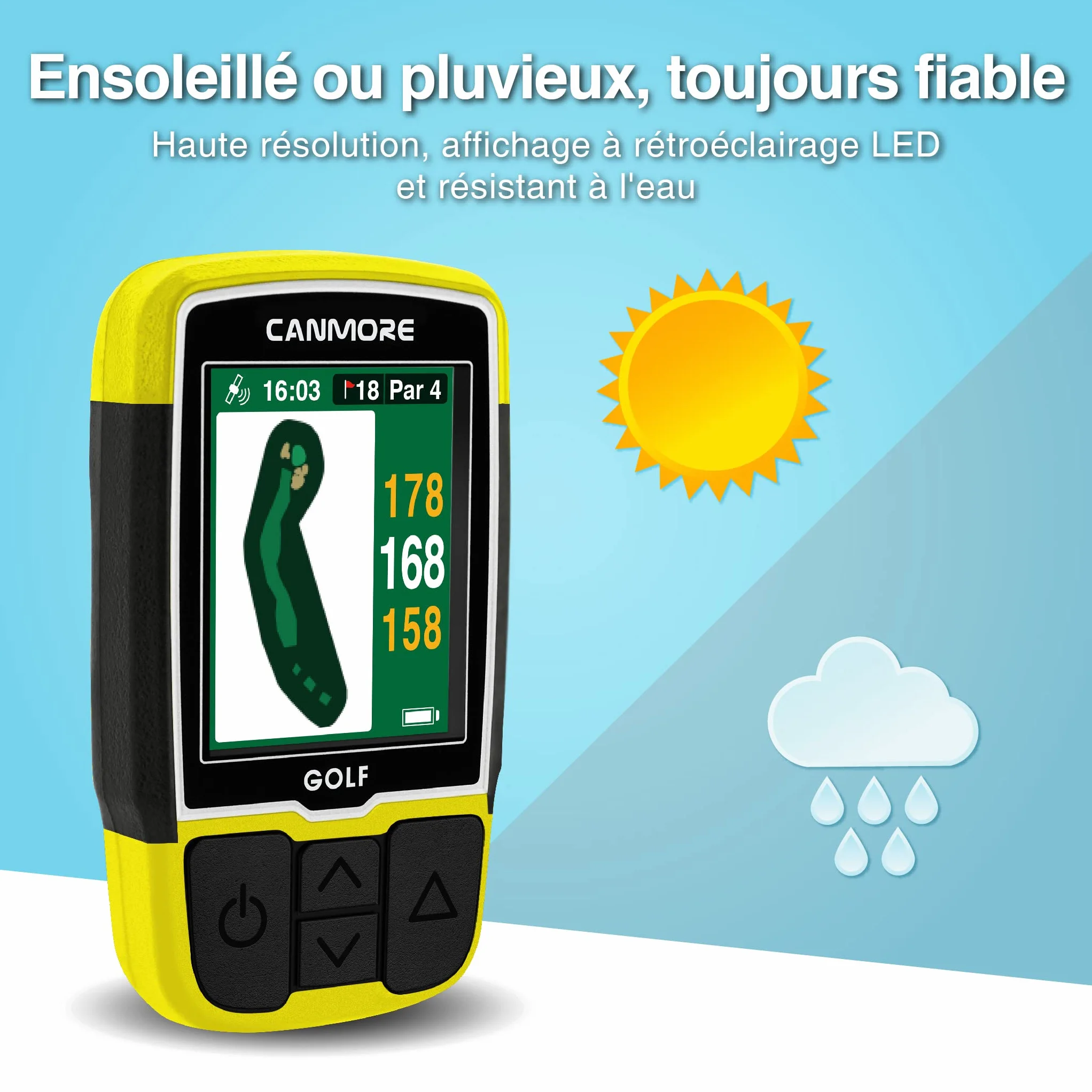 GPS da Golf CANMORE HG200 Mappa Precariata 41.000 Campi da Golf Mondiali Forme Green e Fairway Resistente all'Acqua