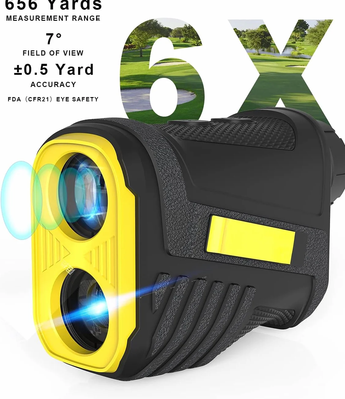 Telemetro Golf PF280 - 656 Yarde con Bloccaggio Preciso dell'Asta Della Bandiera, Ingrandimento 6X, Scansione e Misurazione Della Distanza/Velocità per Caccia