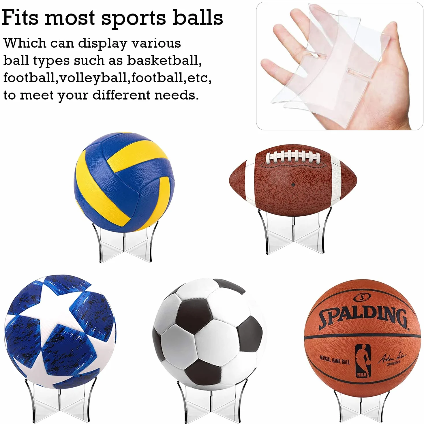 GIAK 2 Pezzi Espositore per Pallone da Calcio Acrilico Supporto Trasparente