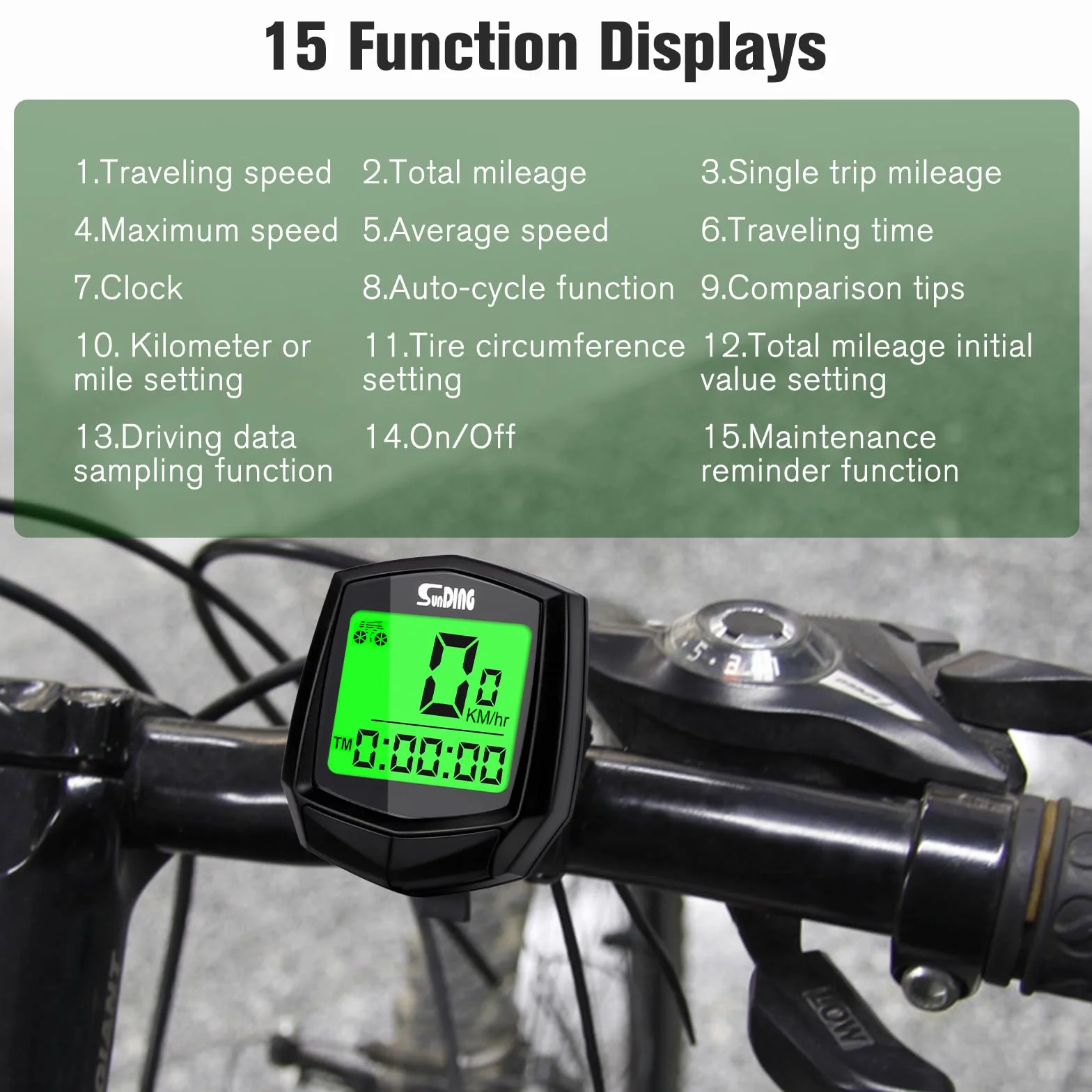 Tachimetro Computer Digitale per Bicicletta IP54 Impermeabile Display LCD HD Retroilluminato