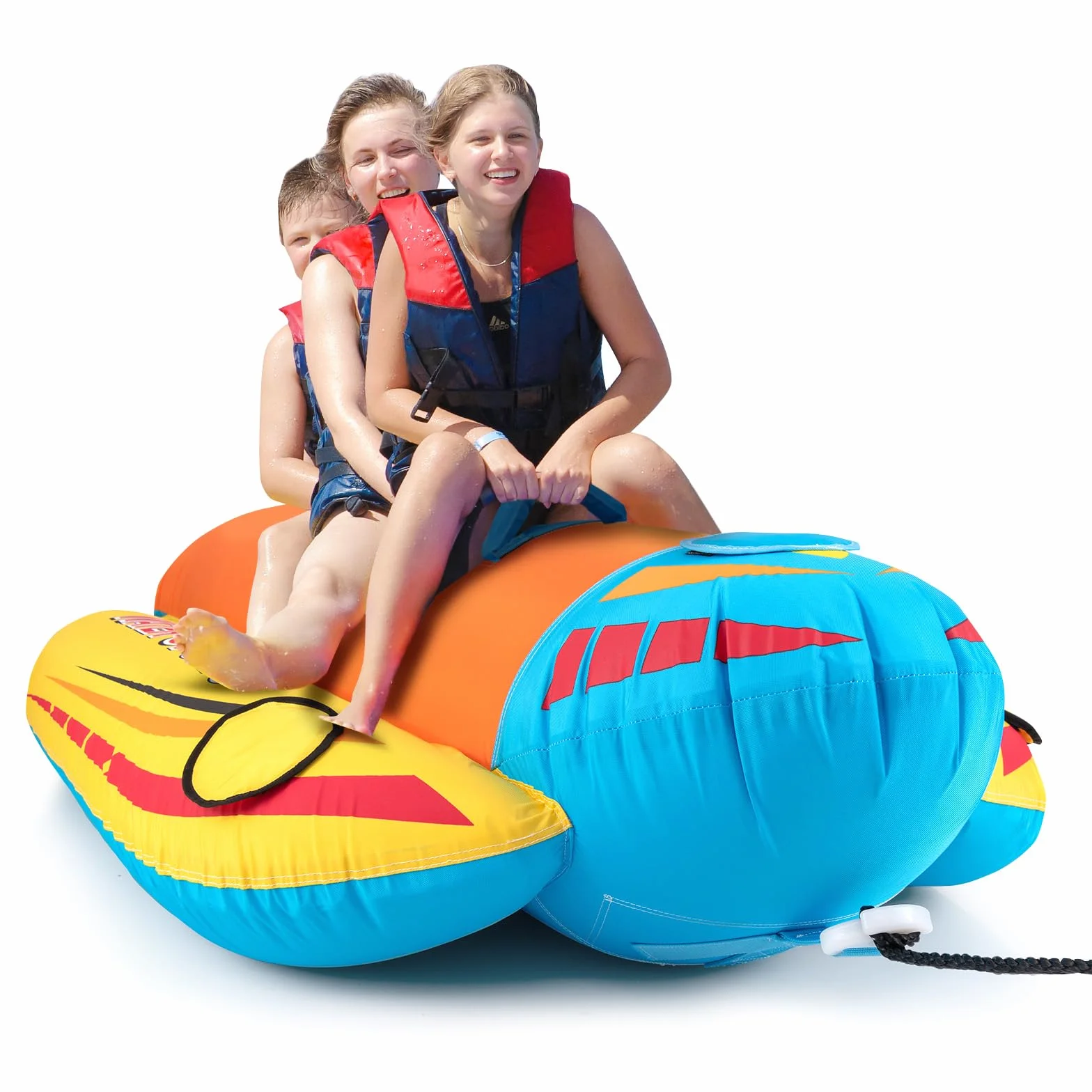COSTWAY Gommone a Banana Gonfiabile 3 Persone Tubo Trainabile Sport Acquatici Carico Massimo 231 kg