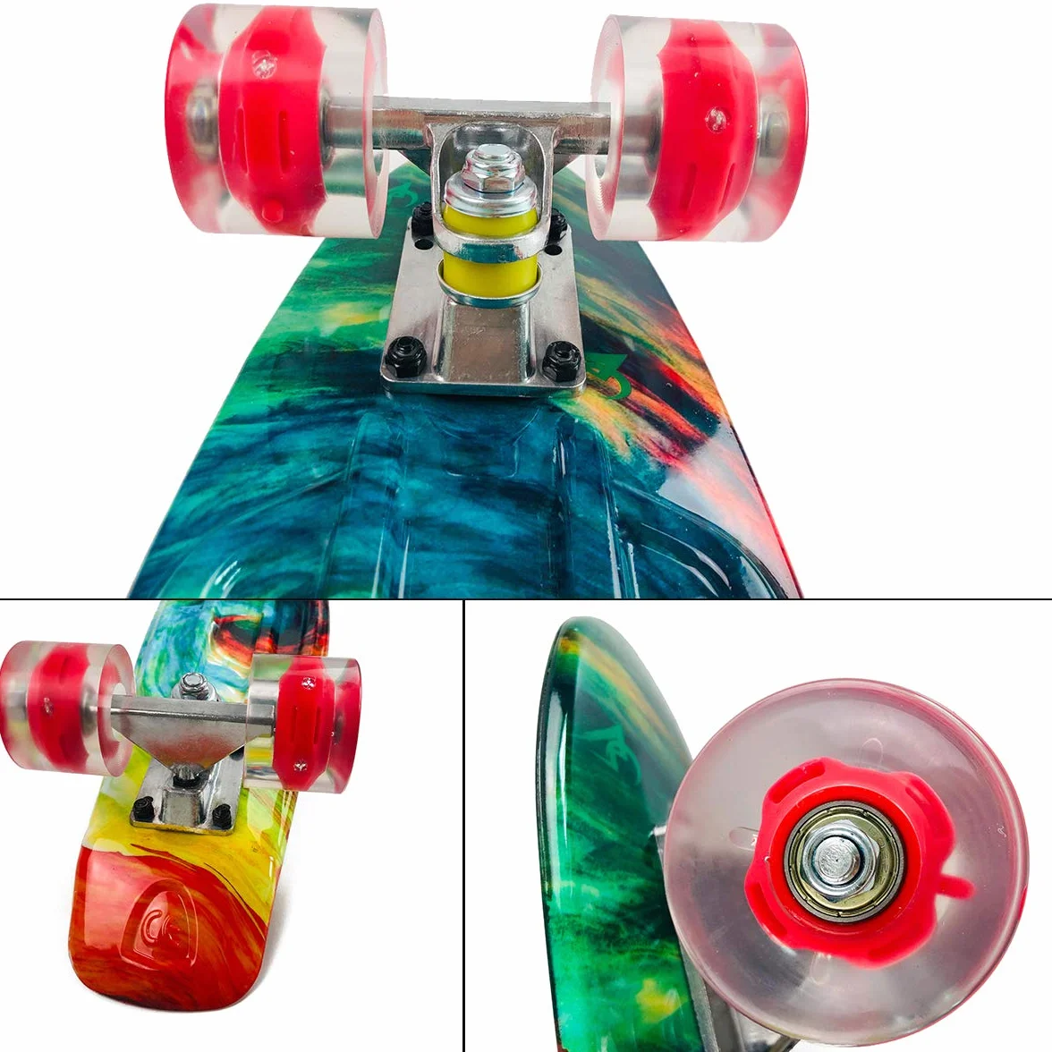 Skateboard Kids Mini Cruiser Skateboard Completo da 22 Pollici con Ruote Luminose a LED per Adulti Bambini Principianti Ragazze Ragazzi Regalo di Compleanno