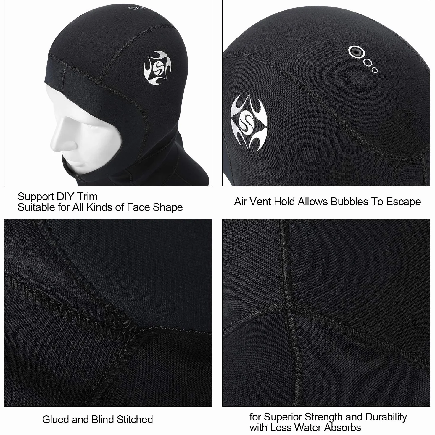 Muta Sub Cappuccio in Neoprene 3mm per Snorkeling Scuba Surf Kayak
