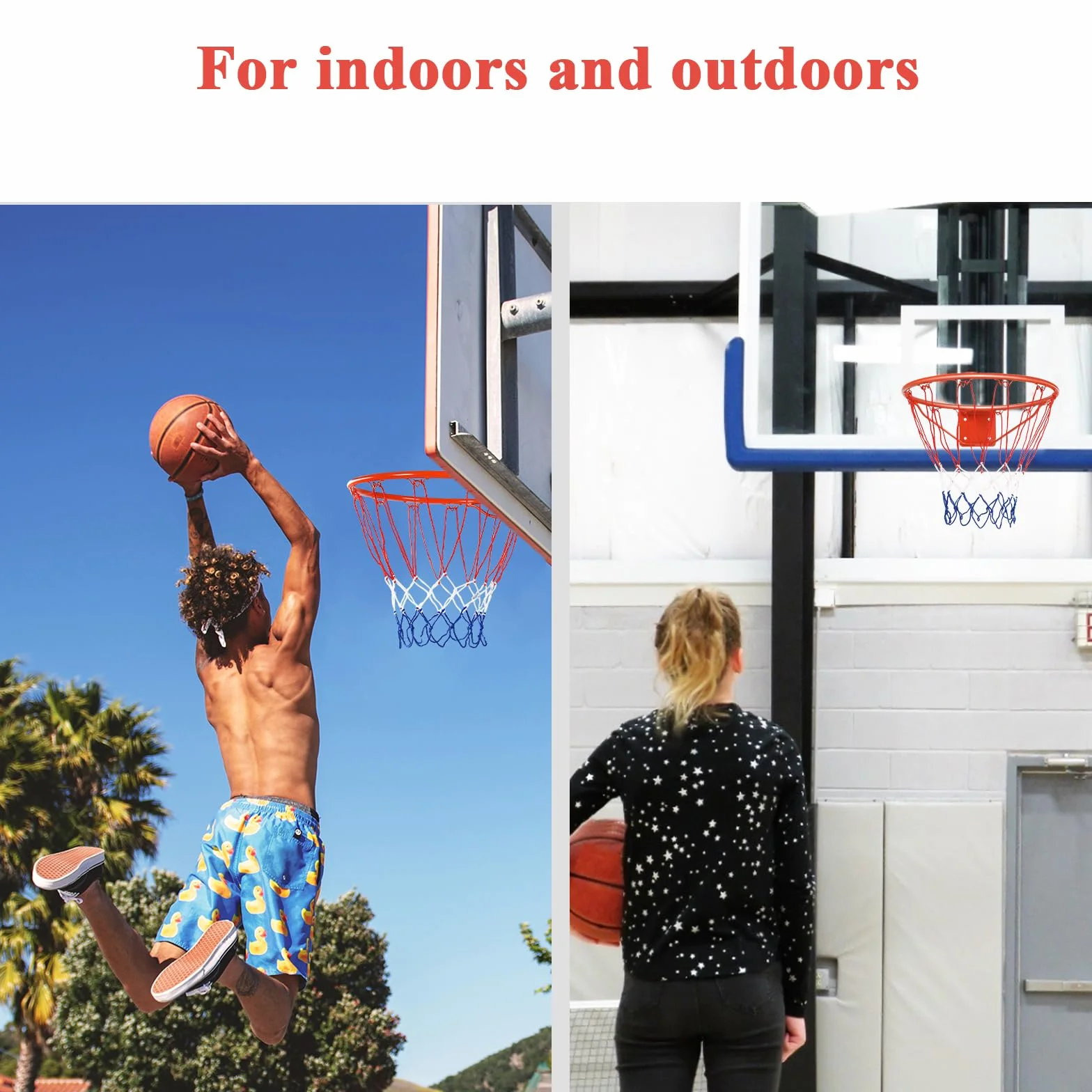 LIFEZEAL Cerchio da Basket 45 cm, Canestro con Rete in Nylon, Attrezzatura Sportiva