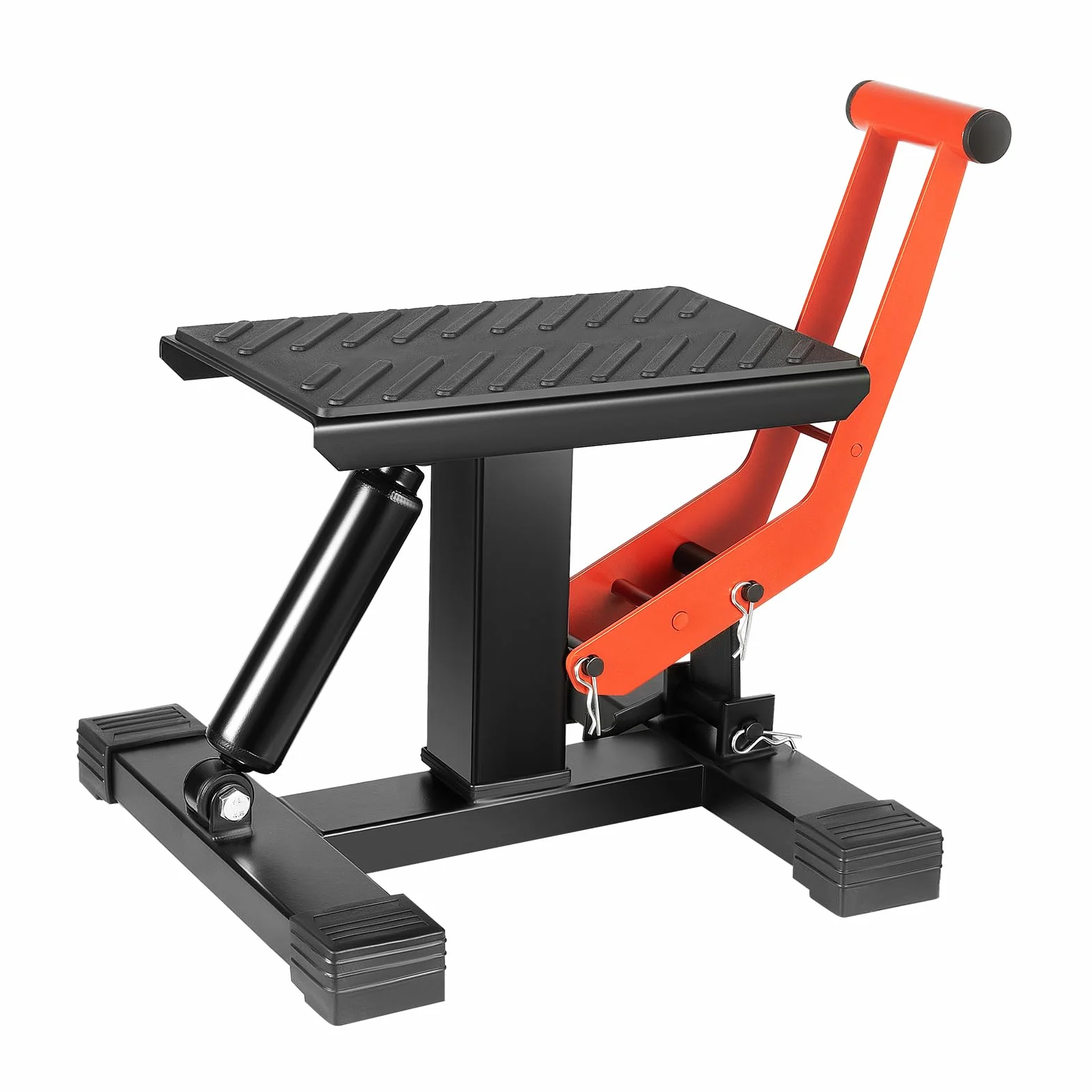 Cavalletto idraulico per motocross, per moto, portata 200 kg, regolabile, in acciaio, nero/rosso