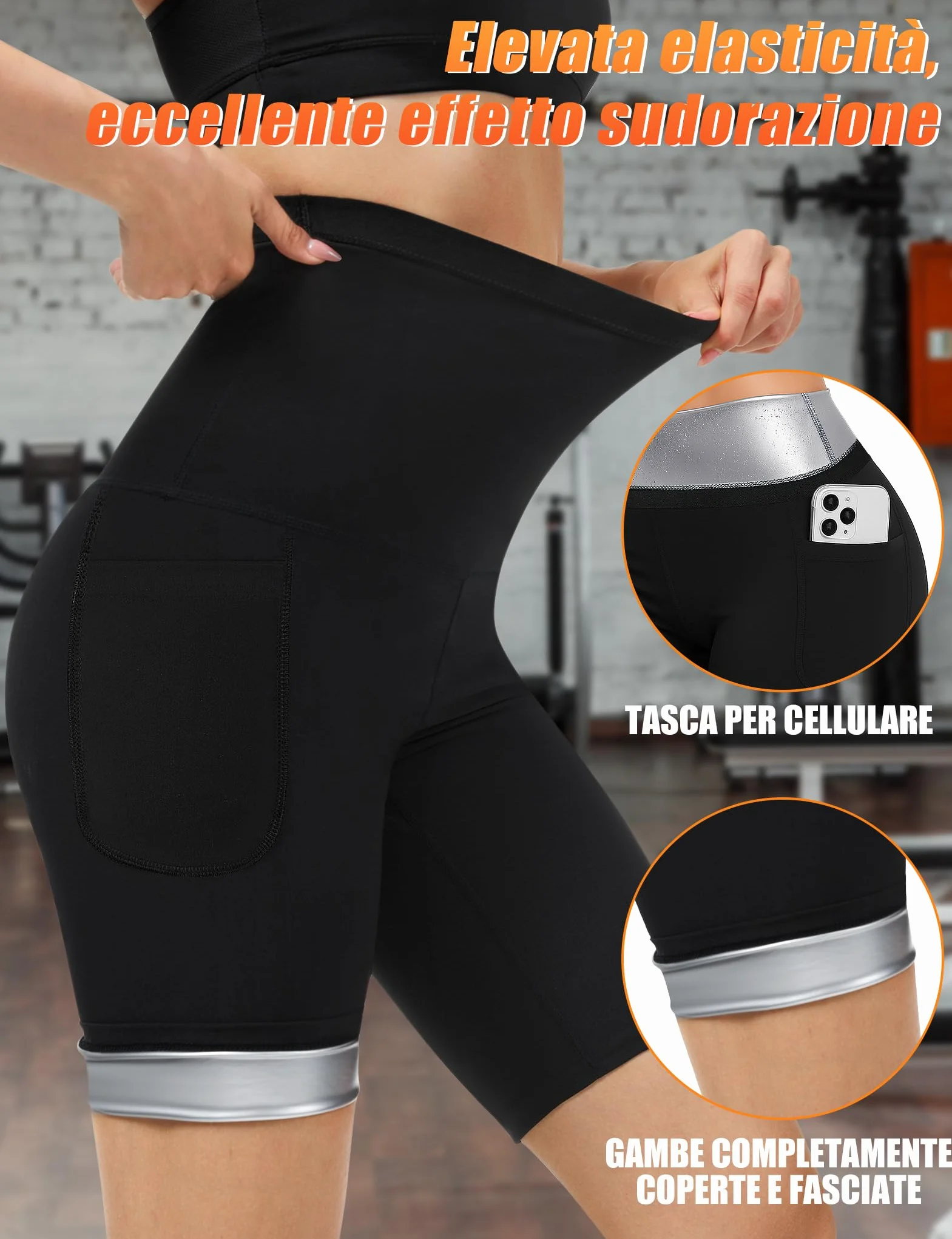 Kiiwah Leggings Dimagranti Effetto Sauna Donna con Tasca per Sport Yoga Fitness