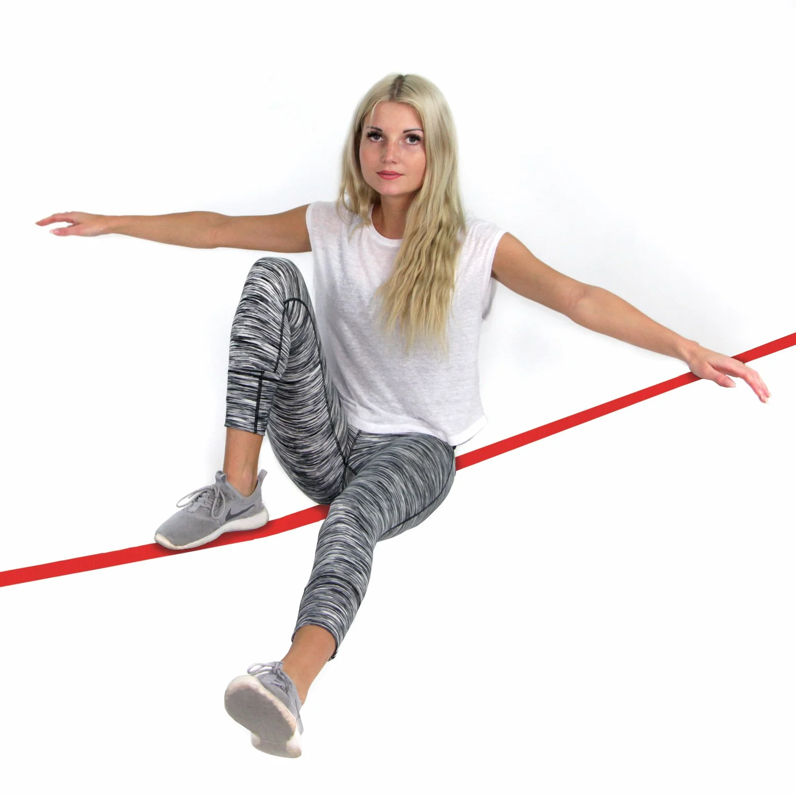 ALPIDEX Slackline 15 m 2 t z torbą transportową, czerwony