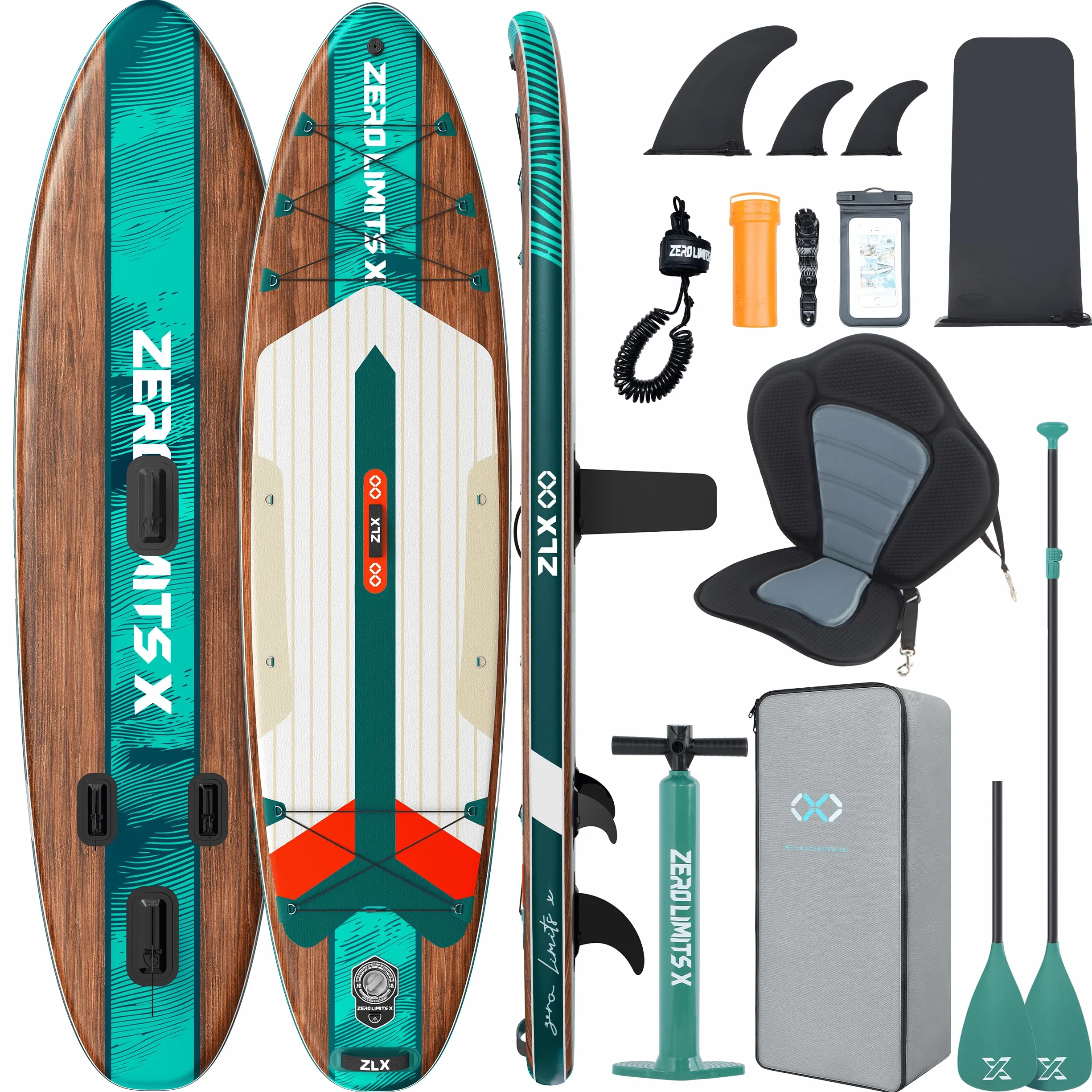 SUP Gonfiabile 320x84cm Completo, Tavola SUP Max 200 Kg, Pinna Centrale, Deck Antiscivolo per Adulti