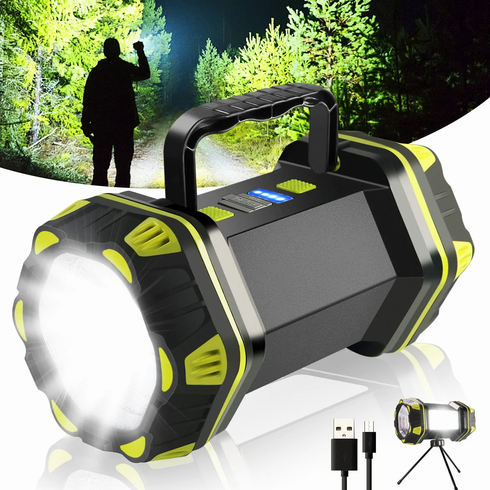 Lanterna da campeggio a LED Torcia elettrica ricaricabile portatile super luminosa esterna luce di emergenza lampada faro impermeabile per escursionismo pesca lavoro interruzioni di corrente