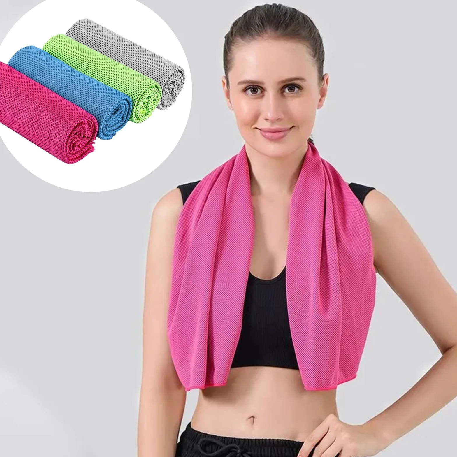Asciugamani di raffreddamento in microfibra 100x30 cm per sport, golf, yoga, campeggio