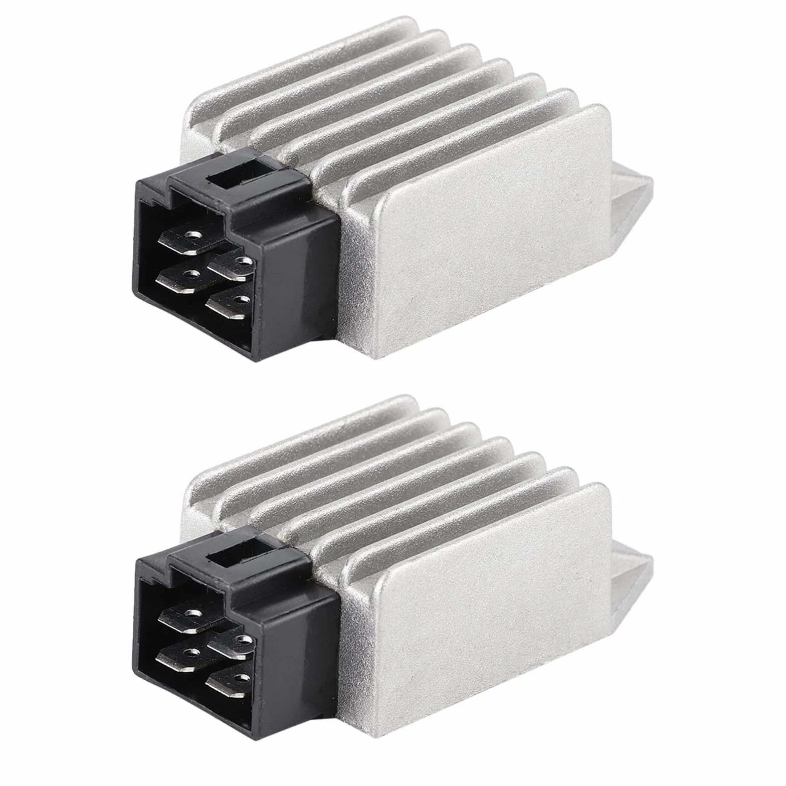 2 pezzi regolatore di tensione per moto, stabilizzatore da 12V a 4 pin, regolatore raddrizzatore, per scooter, ciclomotori, veicoli fuoristrada, go-kart, buggy con motore GY6 da 50cc a 150cc