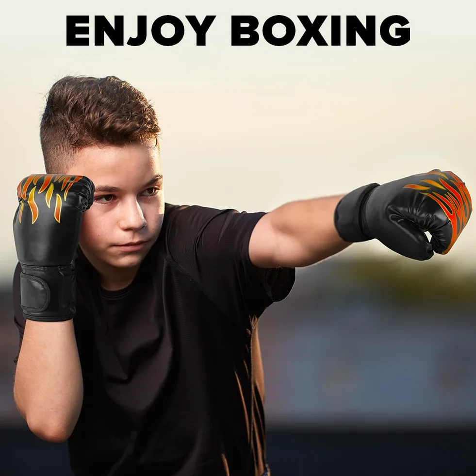 Flintronic Guantoni da Boxe per Bambini 3-8 Anni Ragazze e Ragazzi Allenamento Sparring Junior Muay Thai MMA Arti Marziali