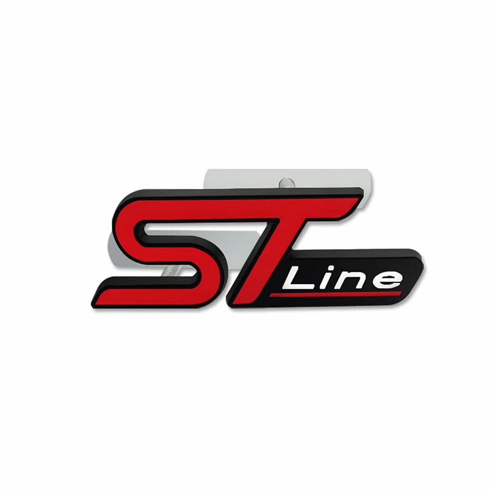 Emblema in metallo ST Line per griglia anteriore auto, decorazione carrozzeria adesivo