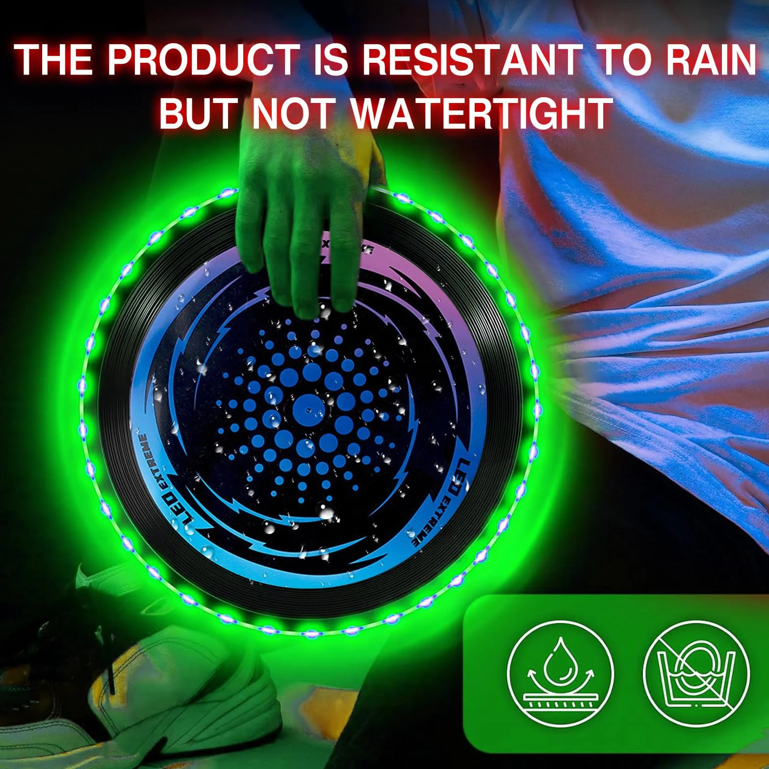 Frisbee LED Luminoso Disco Volante Morbido Tessuto 49 LED Funsport dla Dorosłych Dzieci Plaża