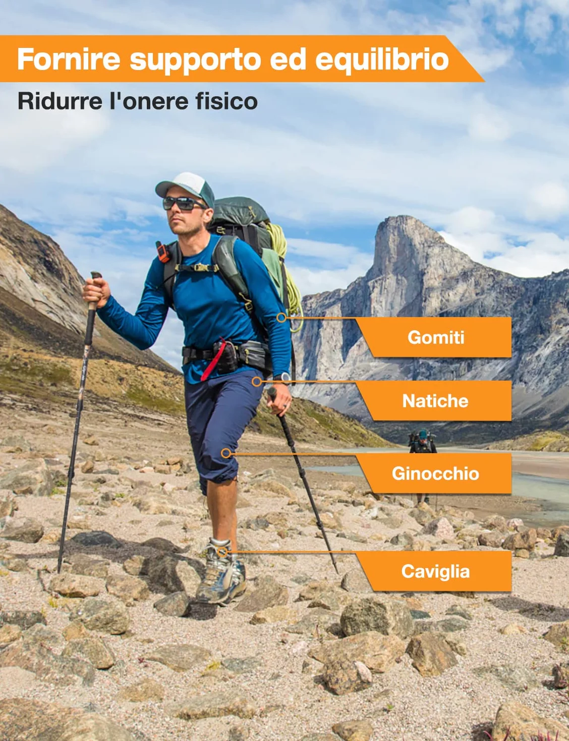 Bastoncini Da Trekking 3 Sezioni in Fibra Di Carbonio Ultraleggero Telescopico 65-135cm Con Sistema Di Blocco Rapido E Impugnatura in Sughero