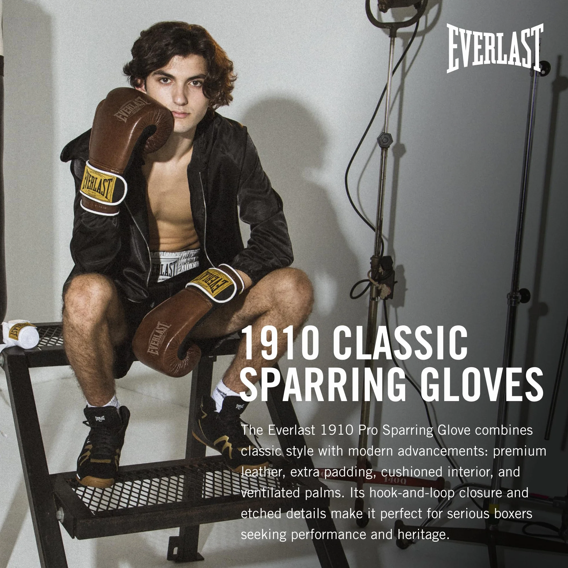 Everlast Guantoni da boxe 1910 Guanti avanzati Hook and Loop triplo strato schiuma supporto polso prevenzione infortuni Allenamento sacco