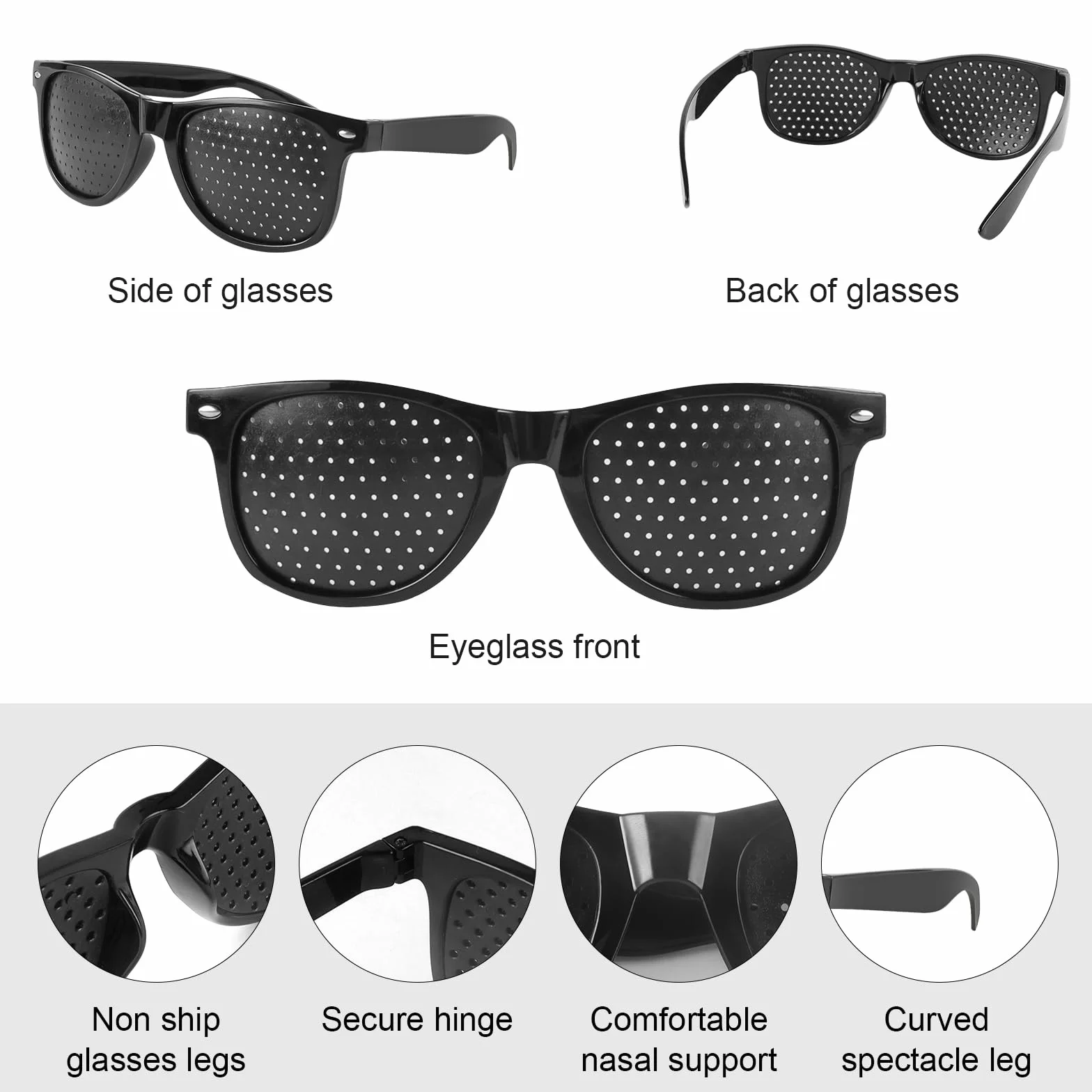 Pinhole Glasses Raster Multidot Occhiali a Rete 4 Pezzi