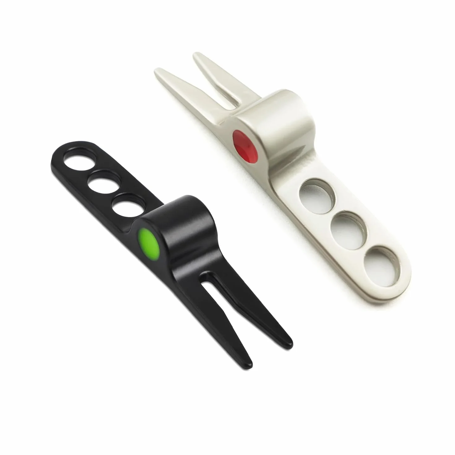 Forcella per palline da golf pivot divot strumento compatibile Cameron Scotty Golf (argento e nero)