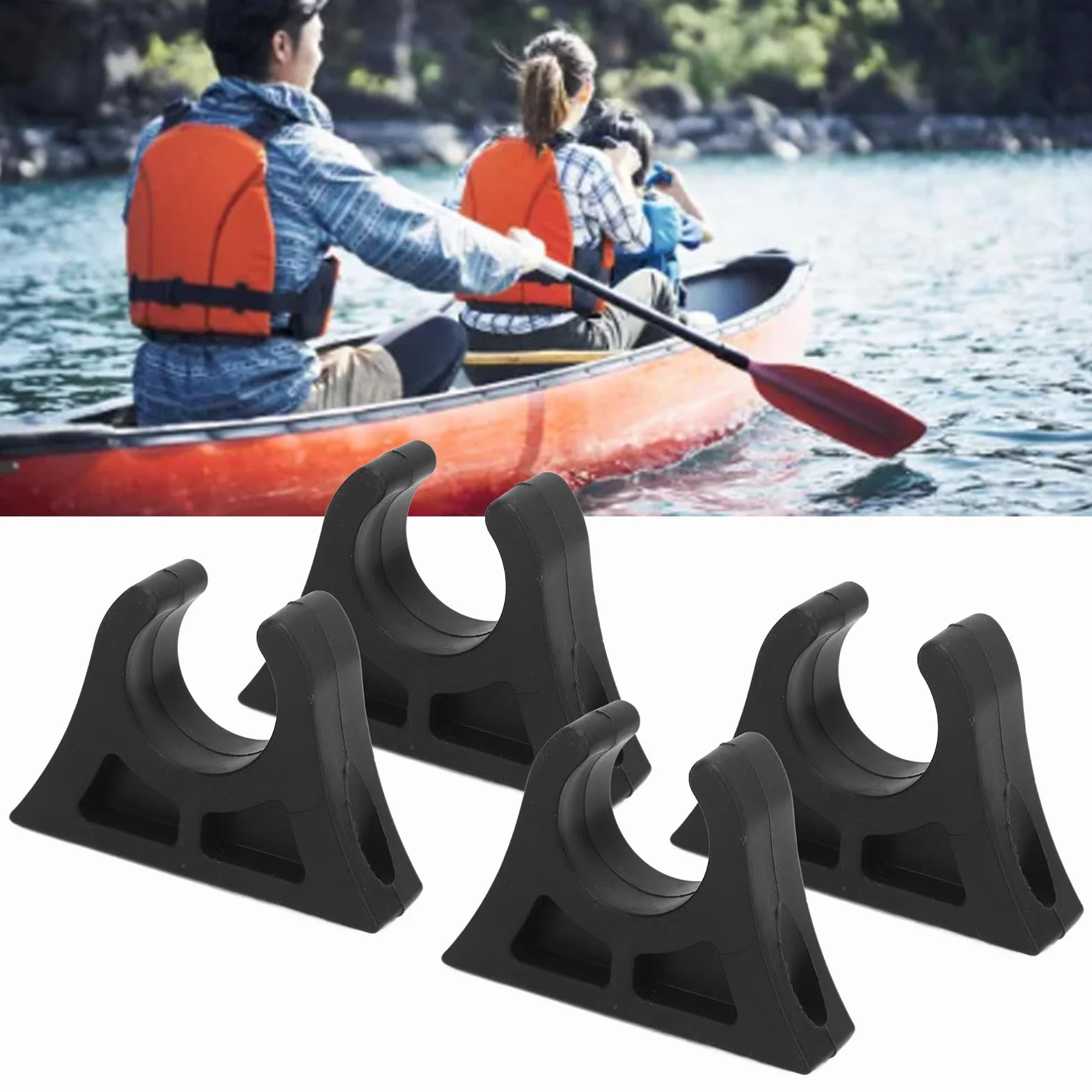 Clip Porta Pagaia per Barca, Palo in Plastica per Remi, Kayak, Canoe (4 pz)