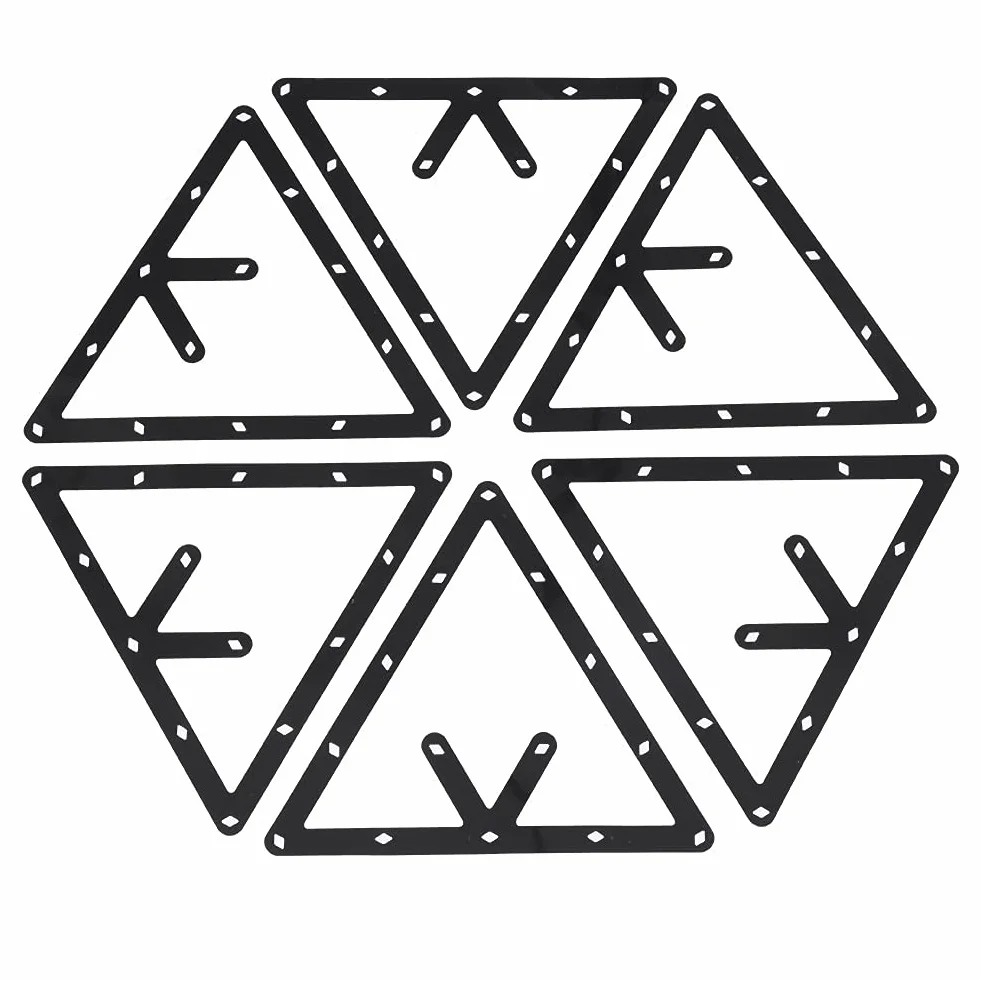 Magic Pool Rack Magnetic Triangle 6Pcs Set Billiard Ball Holder Black