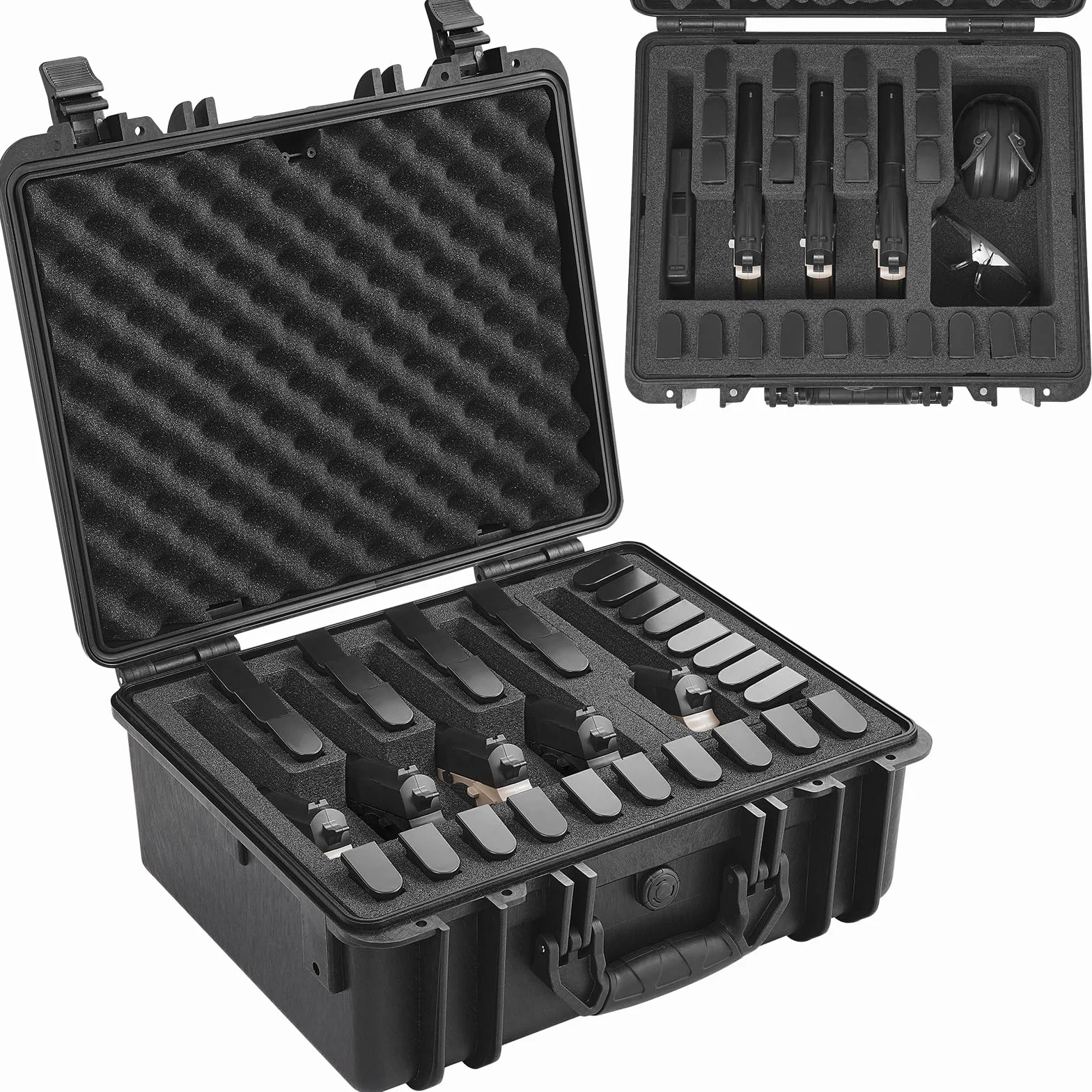 VEVOR Custodia Rigida per Pistola 5 Pistole, Impermeabile Antipolvere, Borsa da Trasporto per Armi da Fuoco 475 x 415 x 223 mm