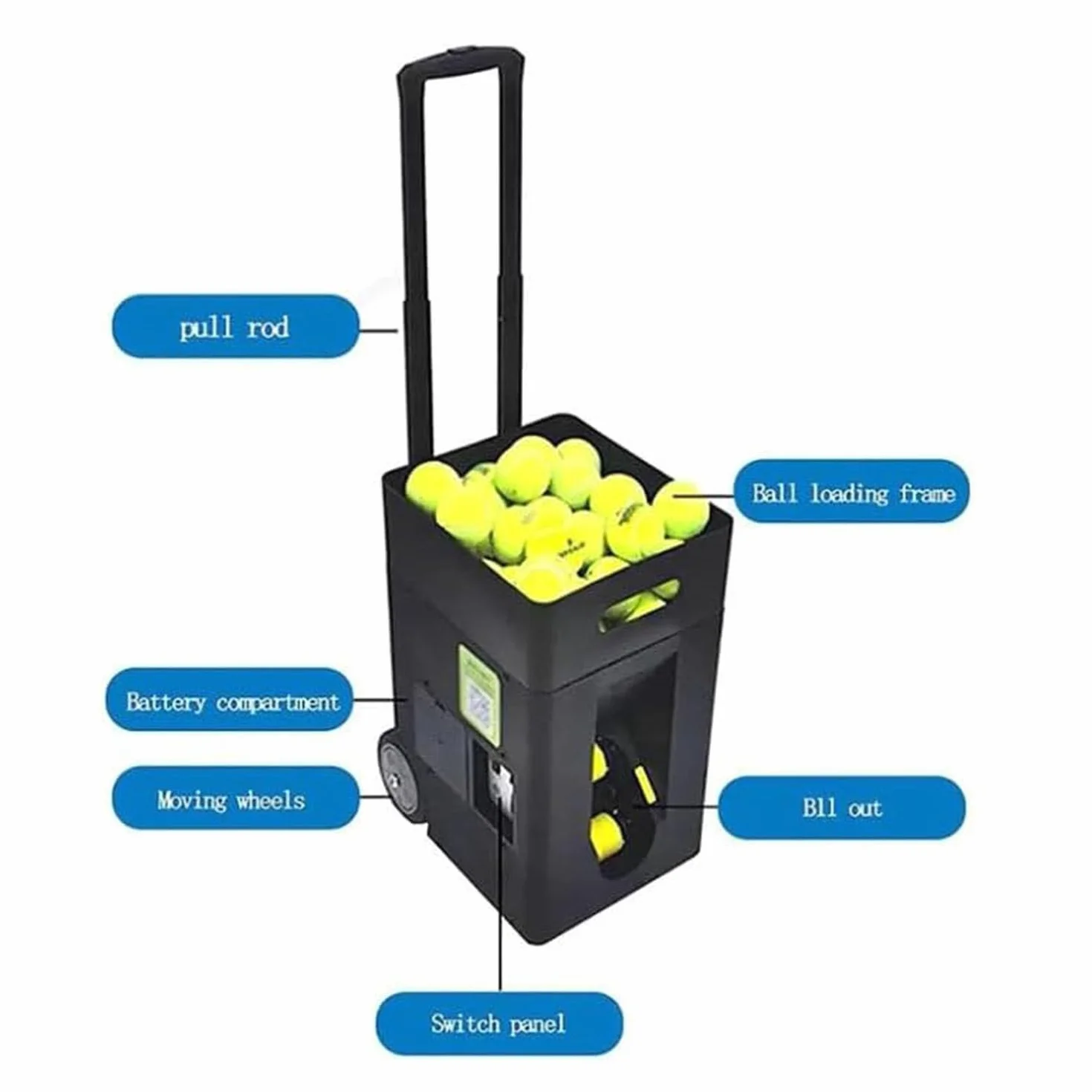 Macchina Lanciapalle Tennis Portatile Automatica Intelligente con Telecomando e App