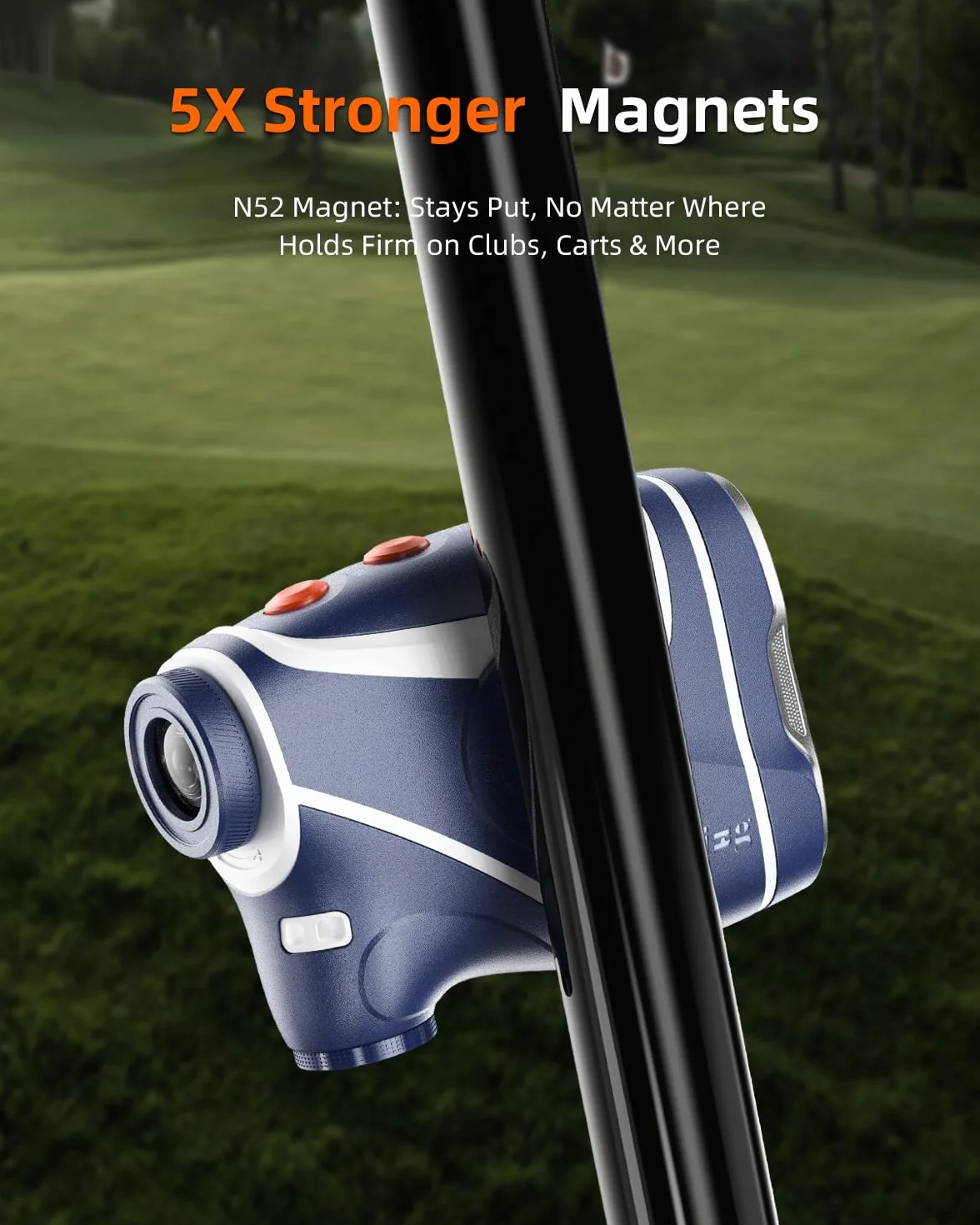 AOFAR GX10 Telemetro da golf 1200Y con funzione di regolazione automatica del display a colori rossi, funzione magnetica, inclinazione on/off con spia, modalità scansione, Blocco della bandiera