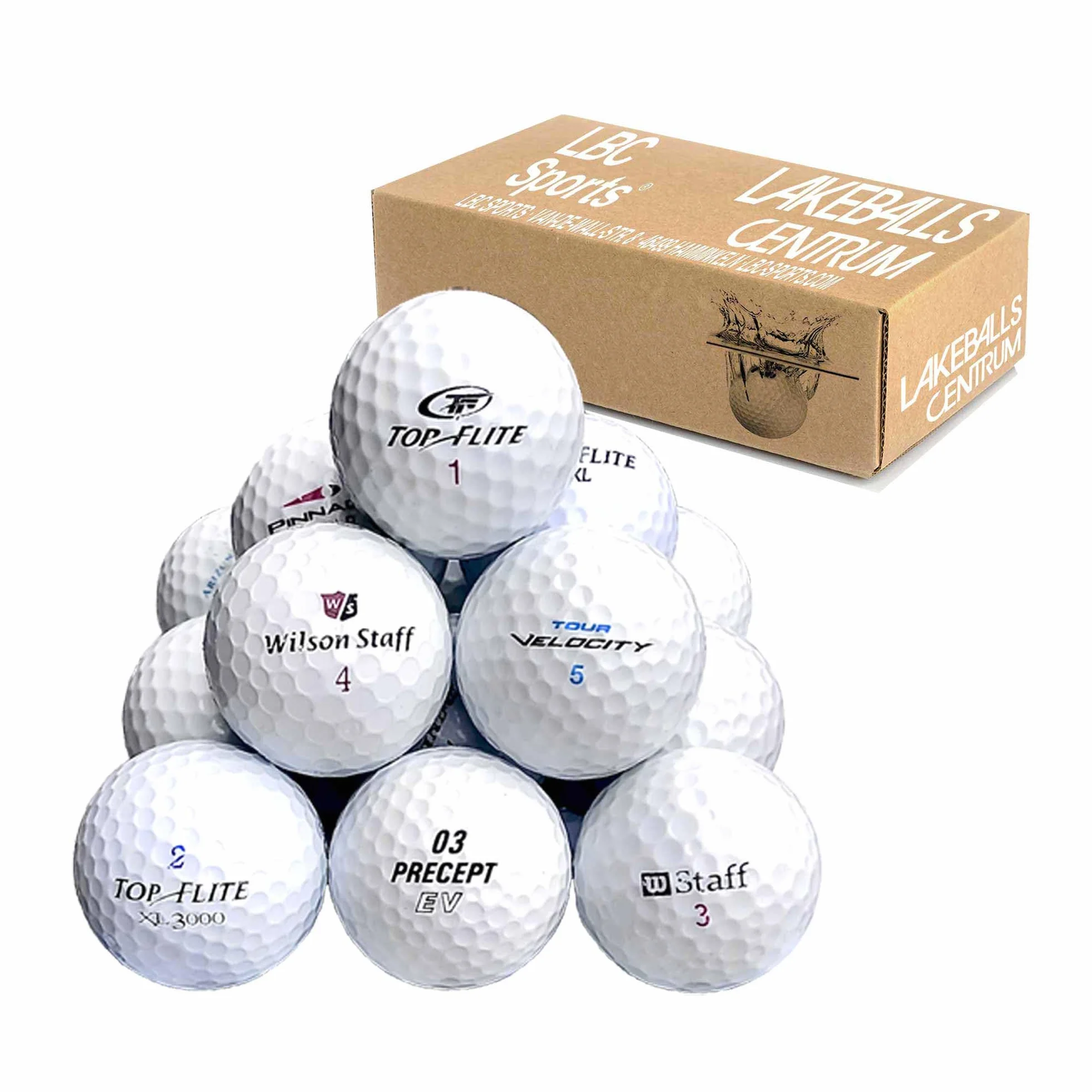 Palline da Golf Recuperate 100 PZ Lakeballs Marche Miste AAA/AA