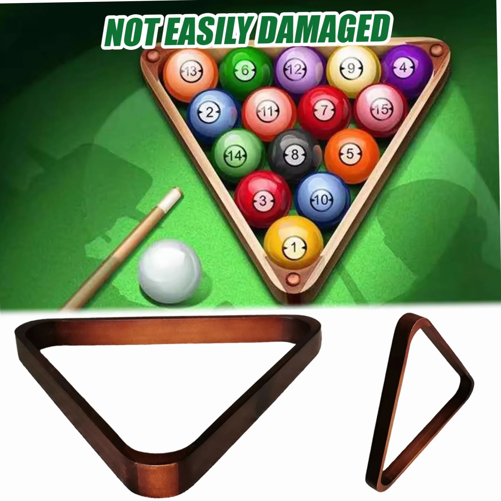 Triangolo a Rack per Piscina in Legno a 9 Palle, Accessori da Biliardo per Palline Standard 2-1/4 Pollici