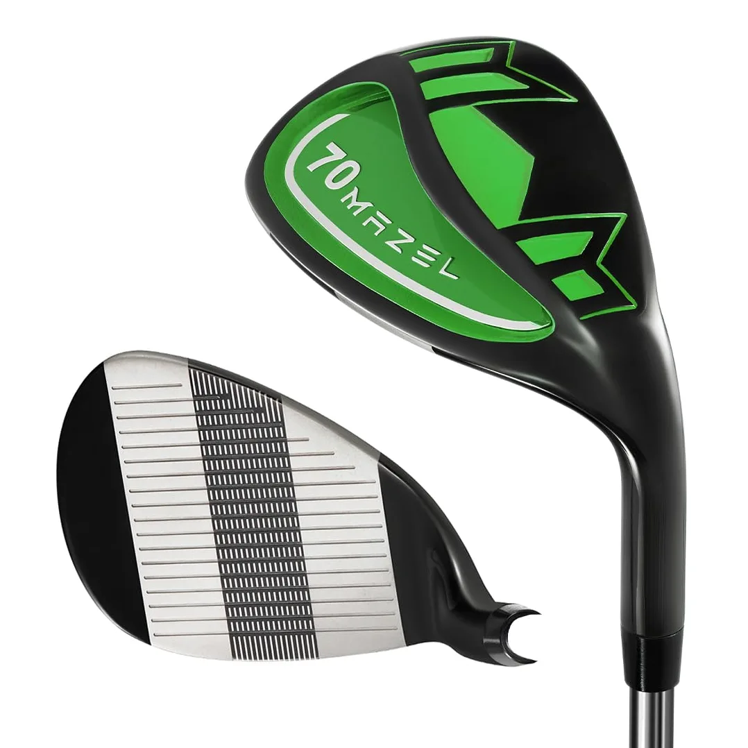 MAZEL Golf 70 gradi Lob Wedge 88,9 cm destrorsi, CNC fresato faccia sabbia cuneo, Picthing Wedge (verde mela 70 gradi)