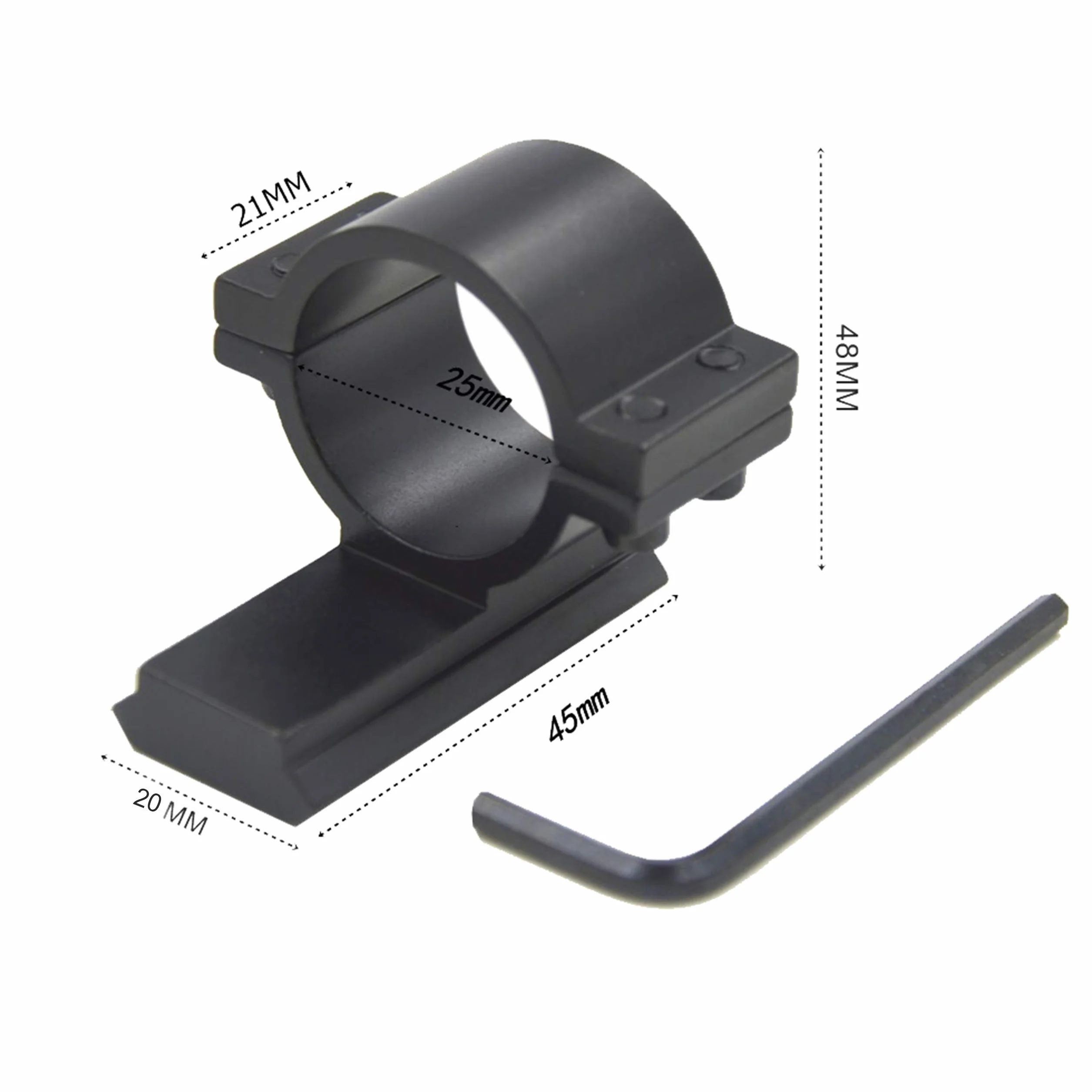 Rail Picatinny 25 mm do Airsoft Fucile z Binario 20 mm Weaver Riser Keymod Adattatore
