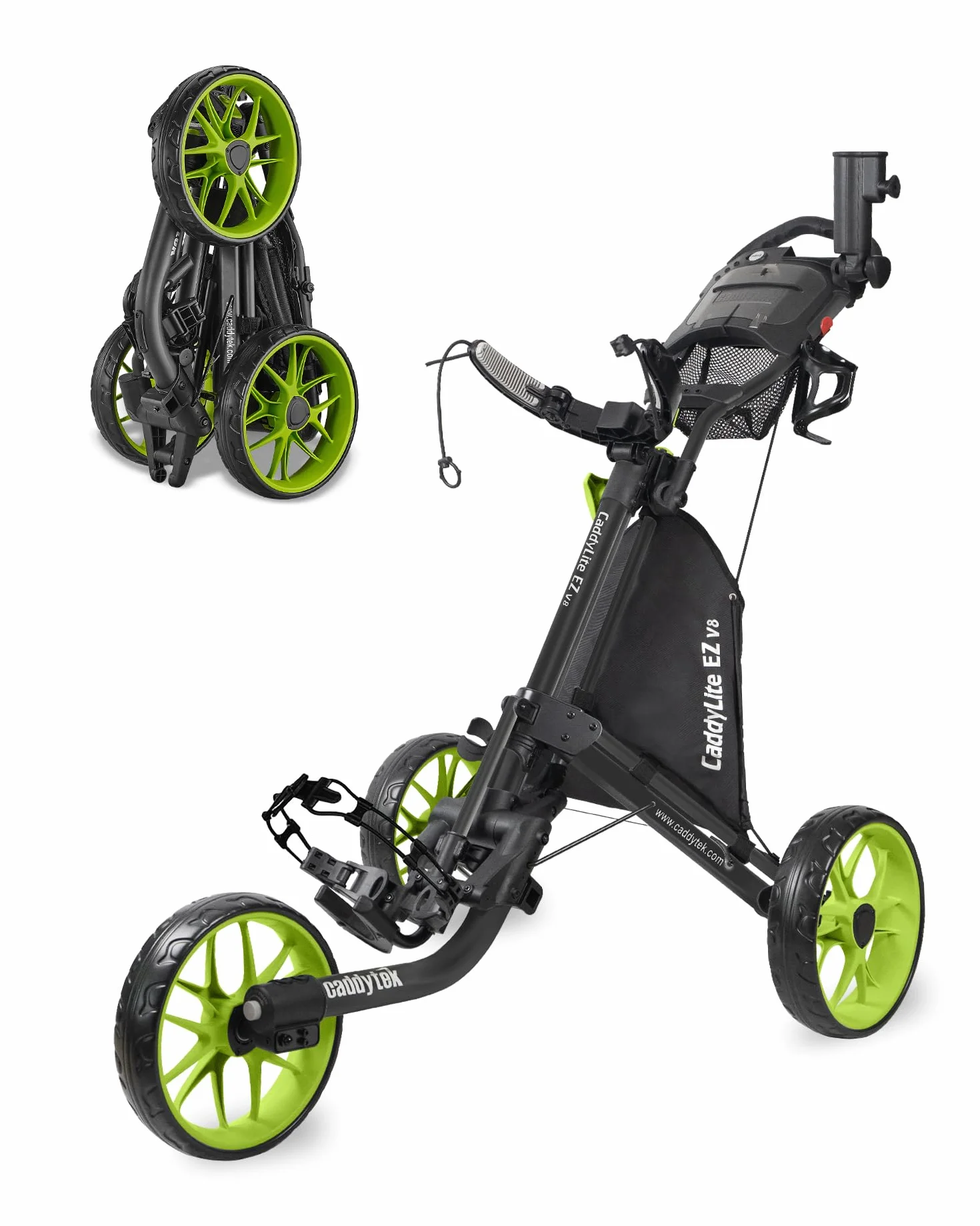 Caddytek CaddyLite EZ Fold versione 8, Carrello da golf pieghevole leggero a 3 ruote