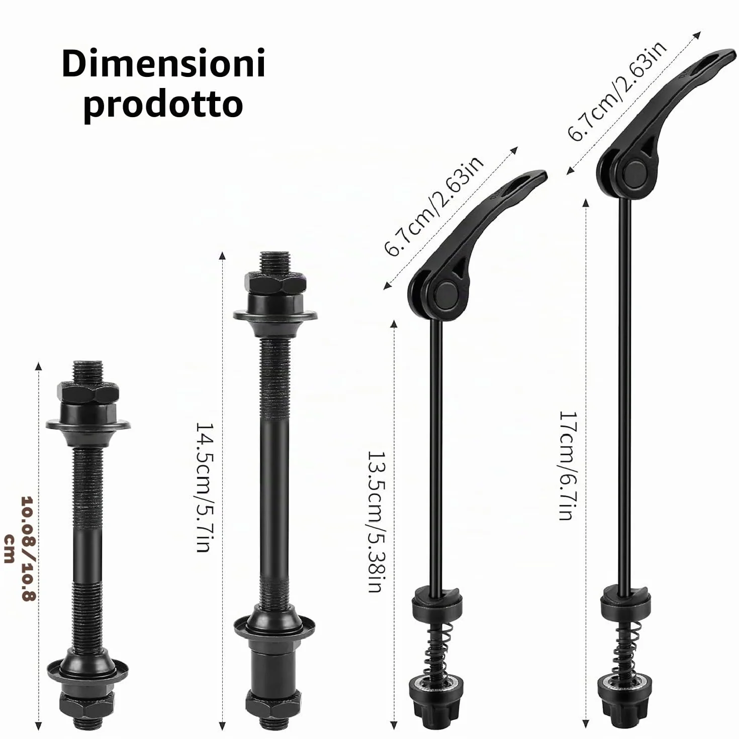 Set Sgancio Rapido Bici Mozzo Ruota Bloccaggio Rapido