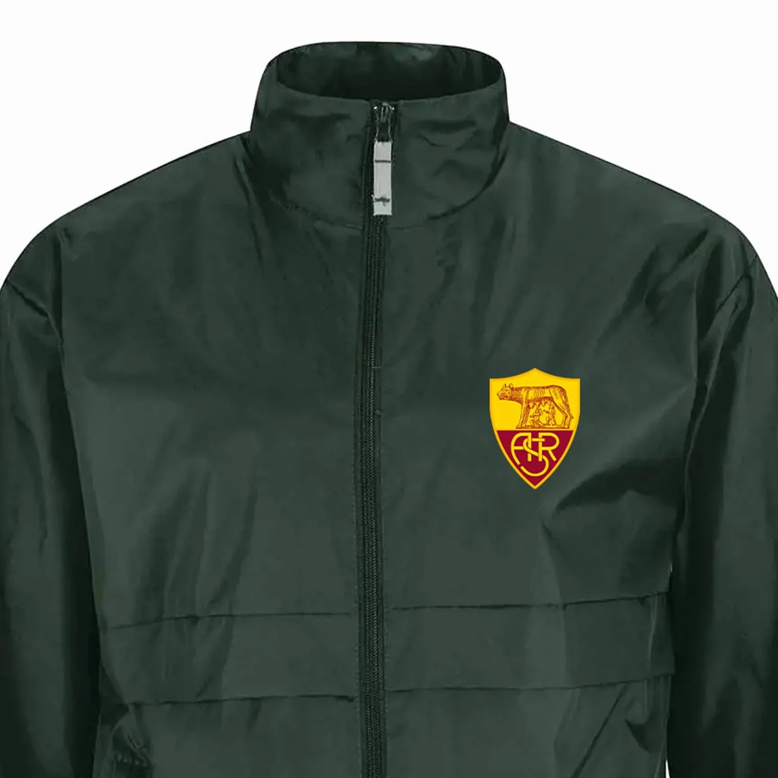 AS Roma Antivento Full Zip Logo Verde Antivento Unisex - Adulto (Pacco da 1)