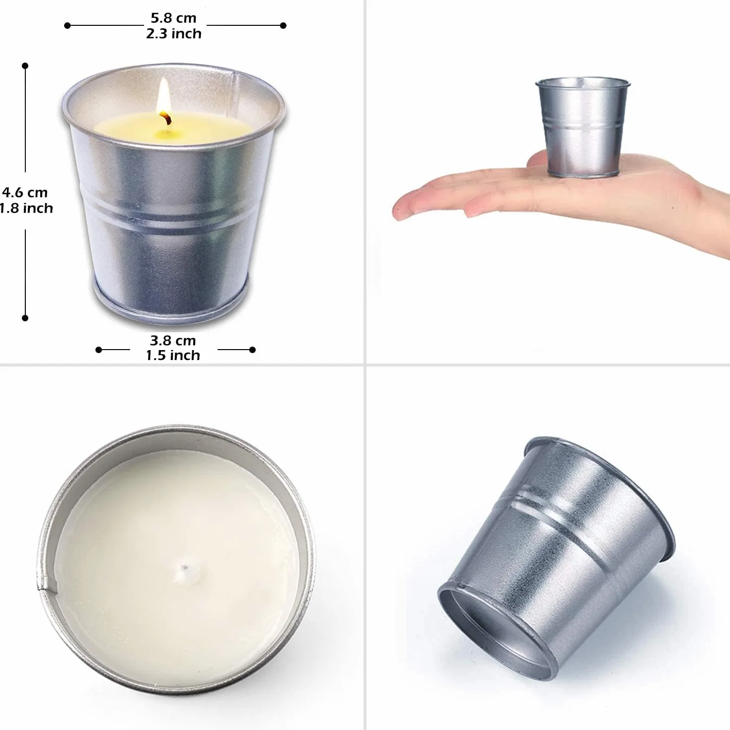Candele Citronella per Esterno 8 Pezzi 50g Cera di Soia Naturale Giardino