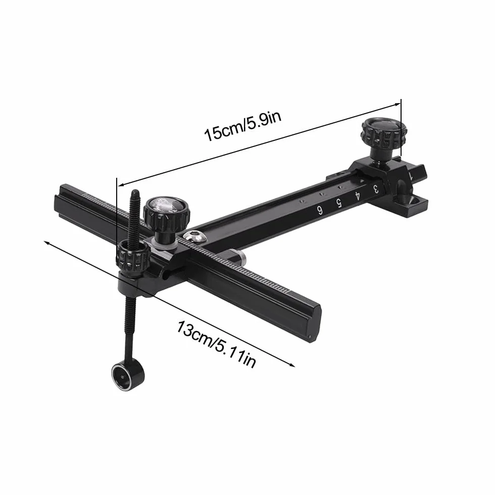 Visiera ad arco ricurvo 6 pollici a forma di T Bow Sight lega di alluminio regolazione rapida