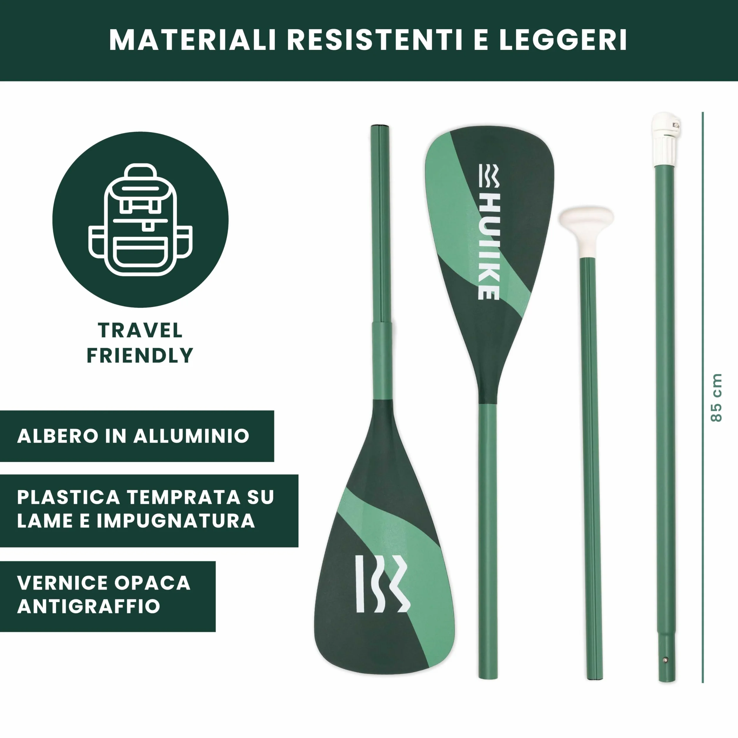 Pagaia Sup 2 in 1 Remi Alluminio Smontabile 4 Pezzi Regolabile Resistente Gonfiabili
