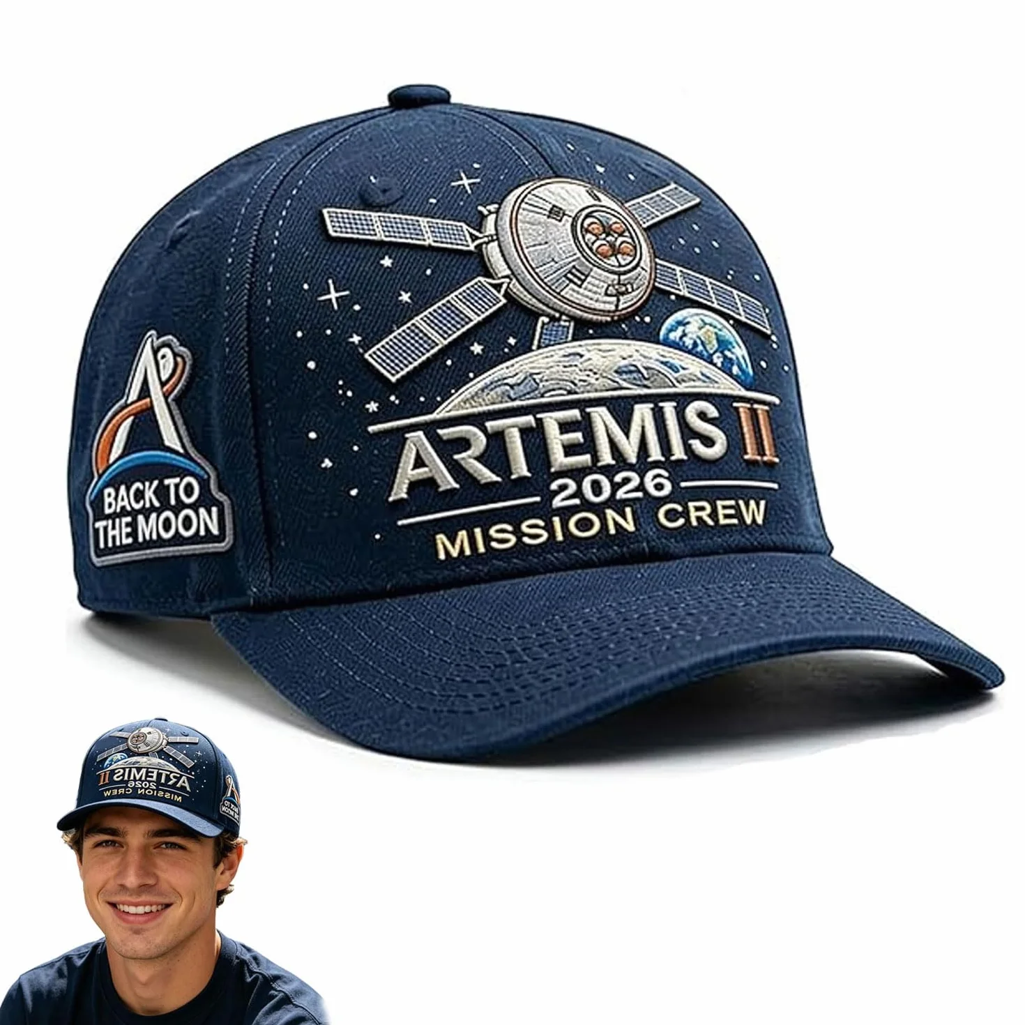 Generico Artemis II Lunar Mission Commemorative Adjustable Embroidered Baseball Hat