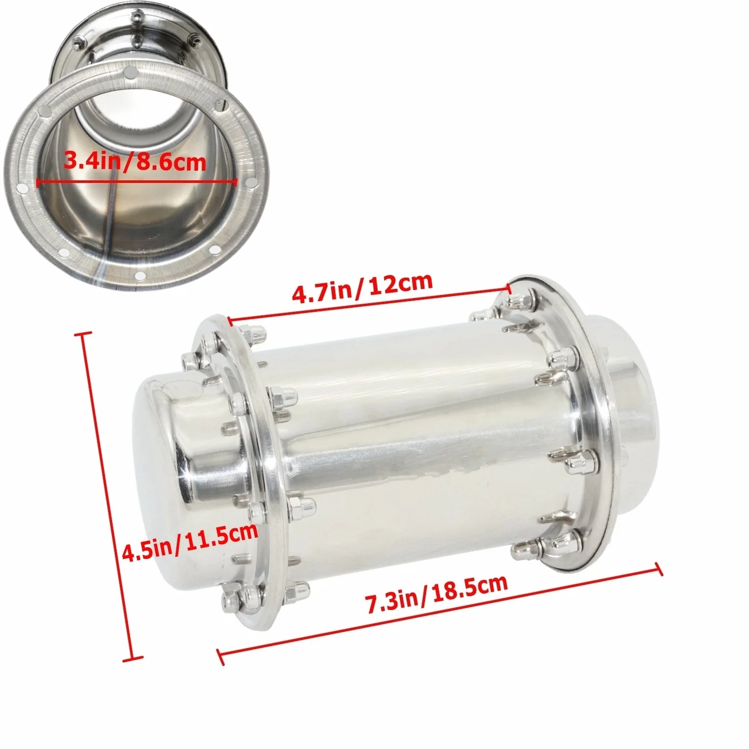 Moumou Time Capsule anticorrosione impermeabile contenitore in acciaio INOX 7.3 Inch