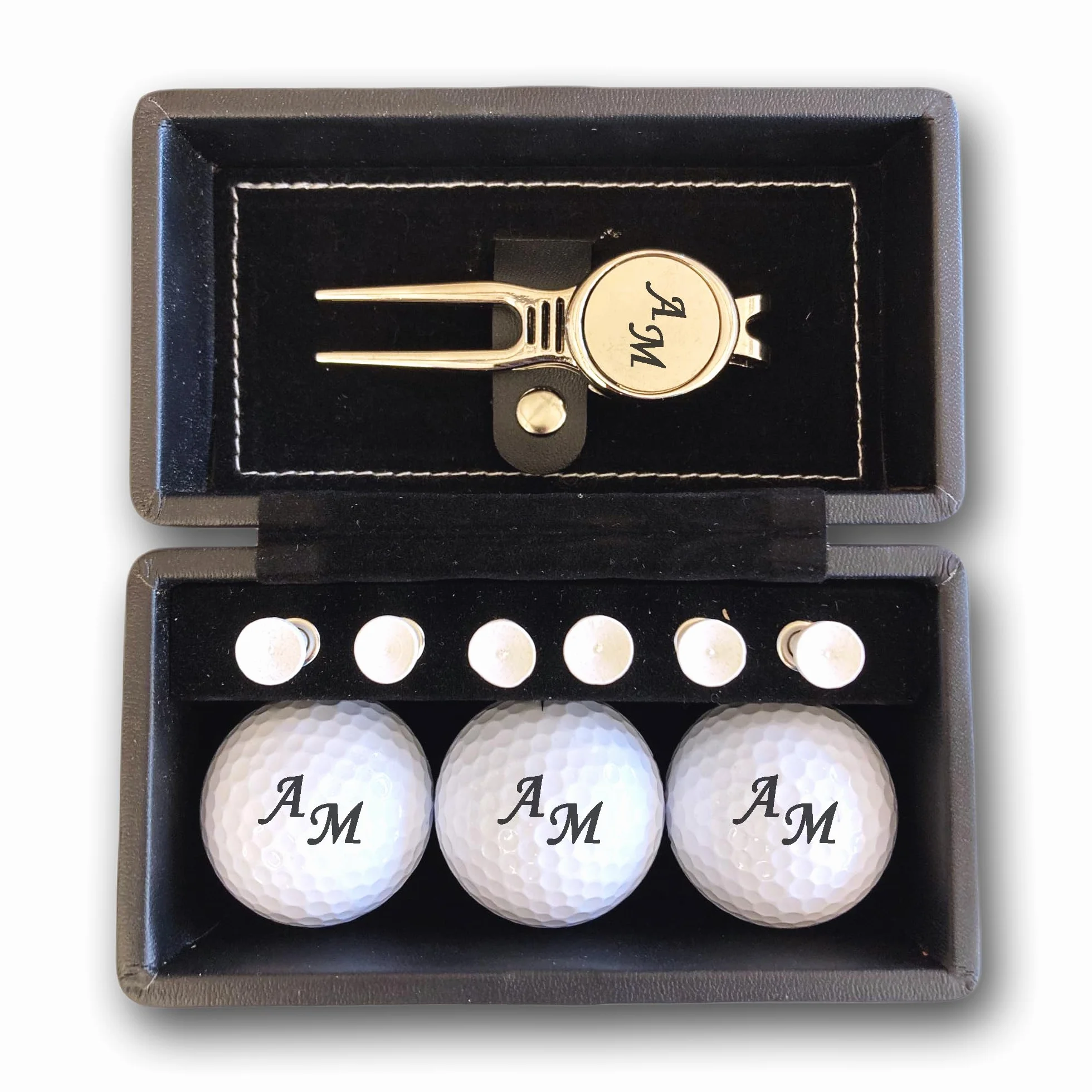 Wilson Set 3 palline da golf nero con 6 tees confezione regalo