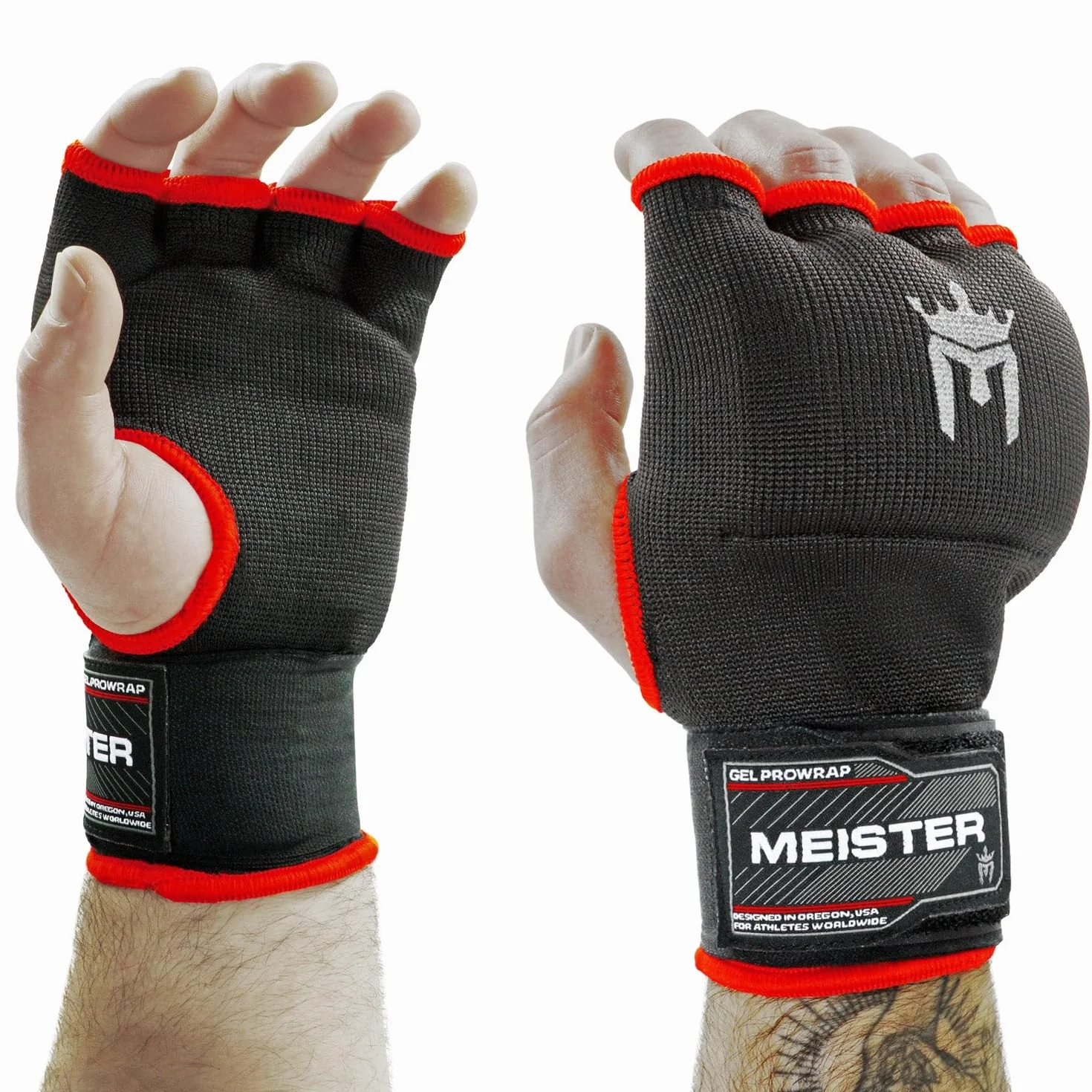 Meister Gel-Padded Prowrap Hand Wrap Guanti Coppia