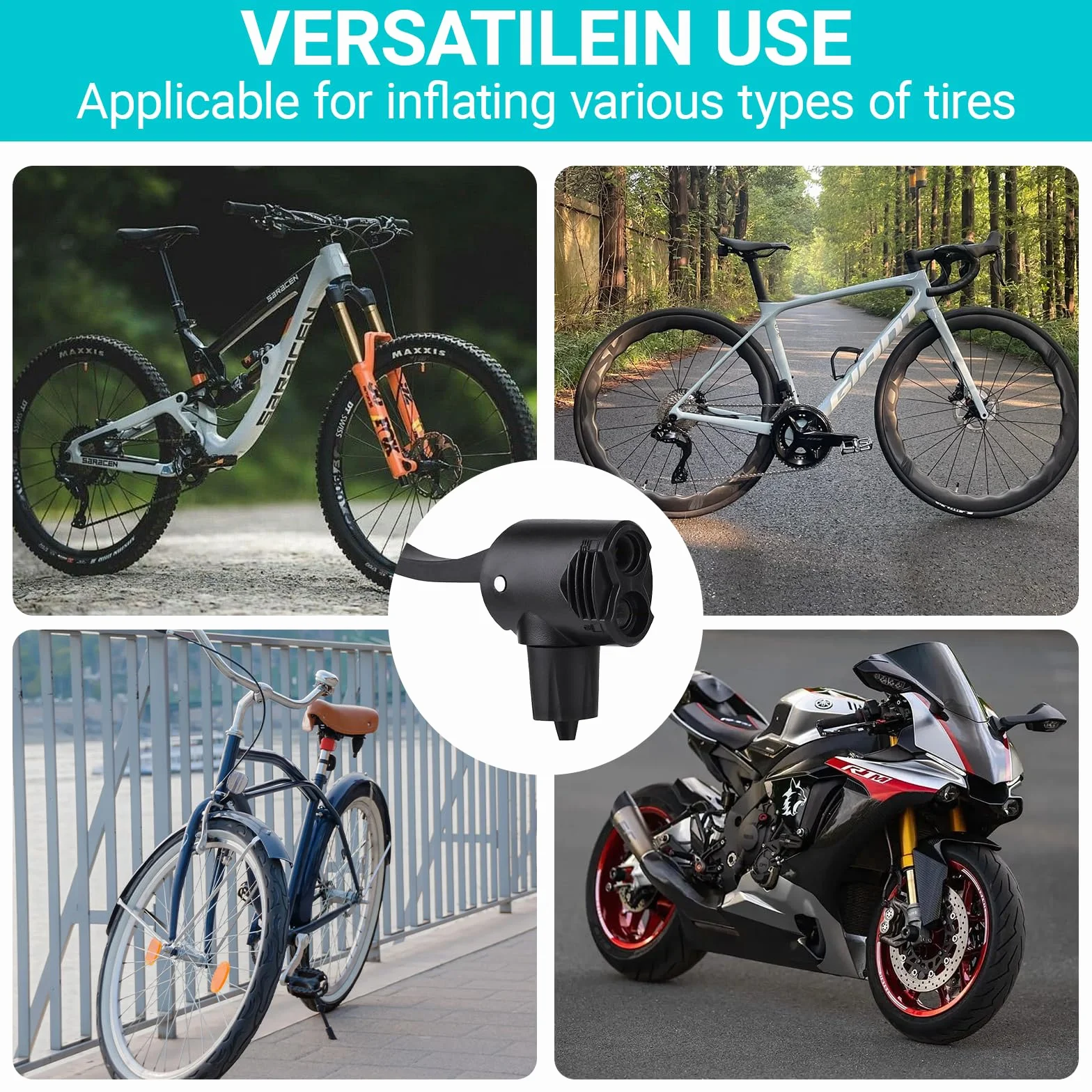 Universale Testa della Pompa per Bici – 2 Pezzi Ricambi Valvola Presta