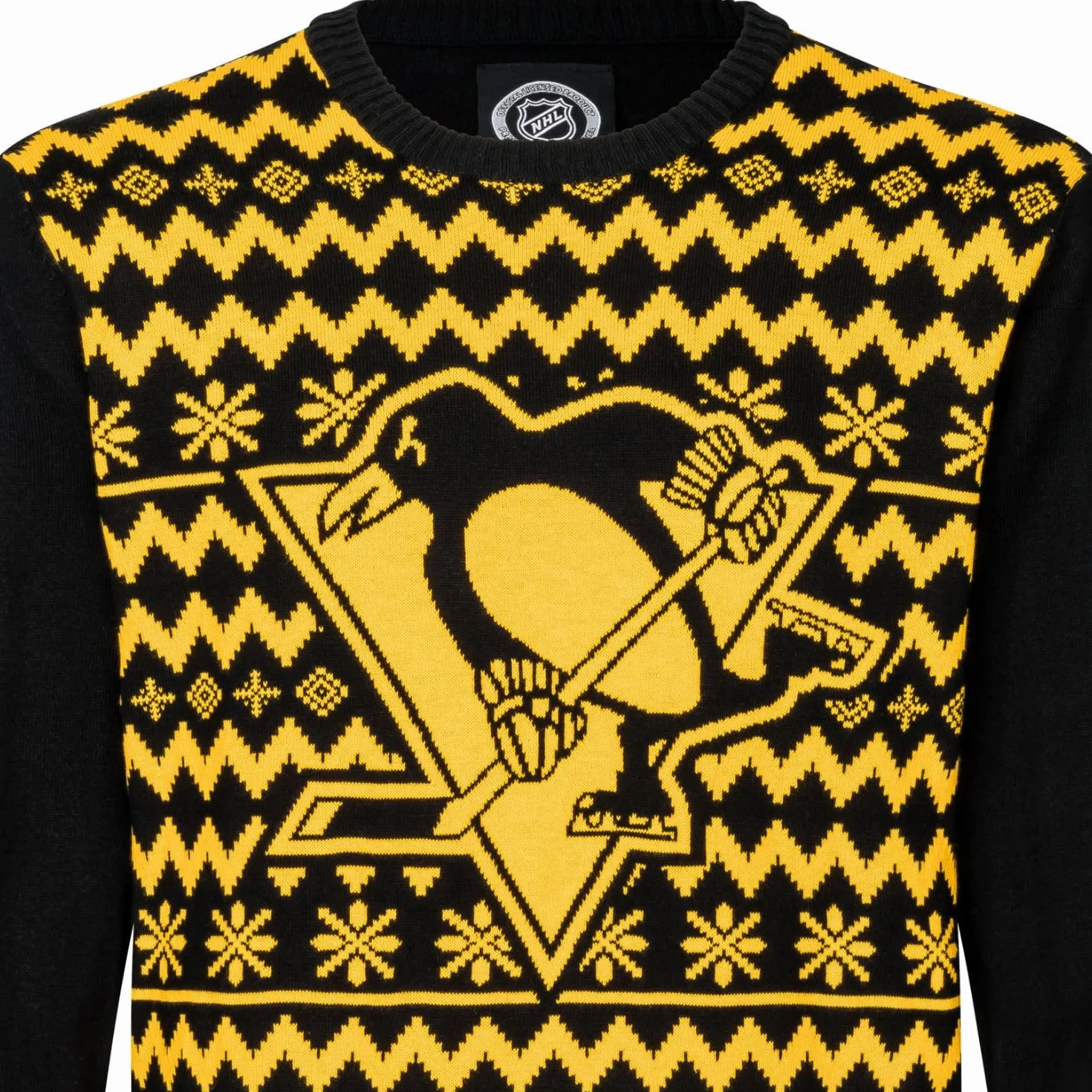 NHL Pittsburgh Penguins Ugly Sweater Big Logo 2 colori Christmas Pullover Natale