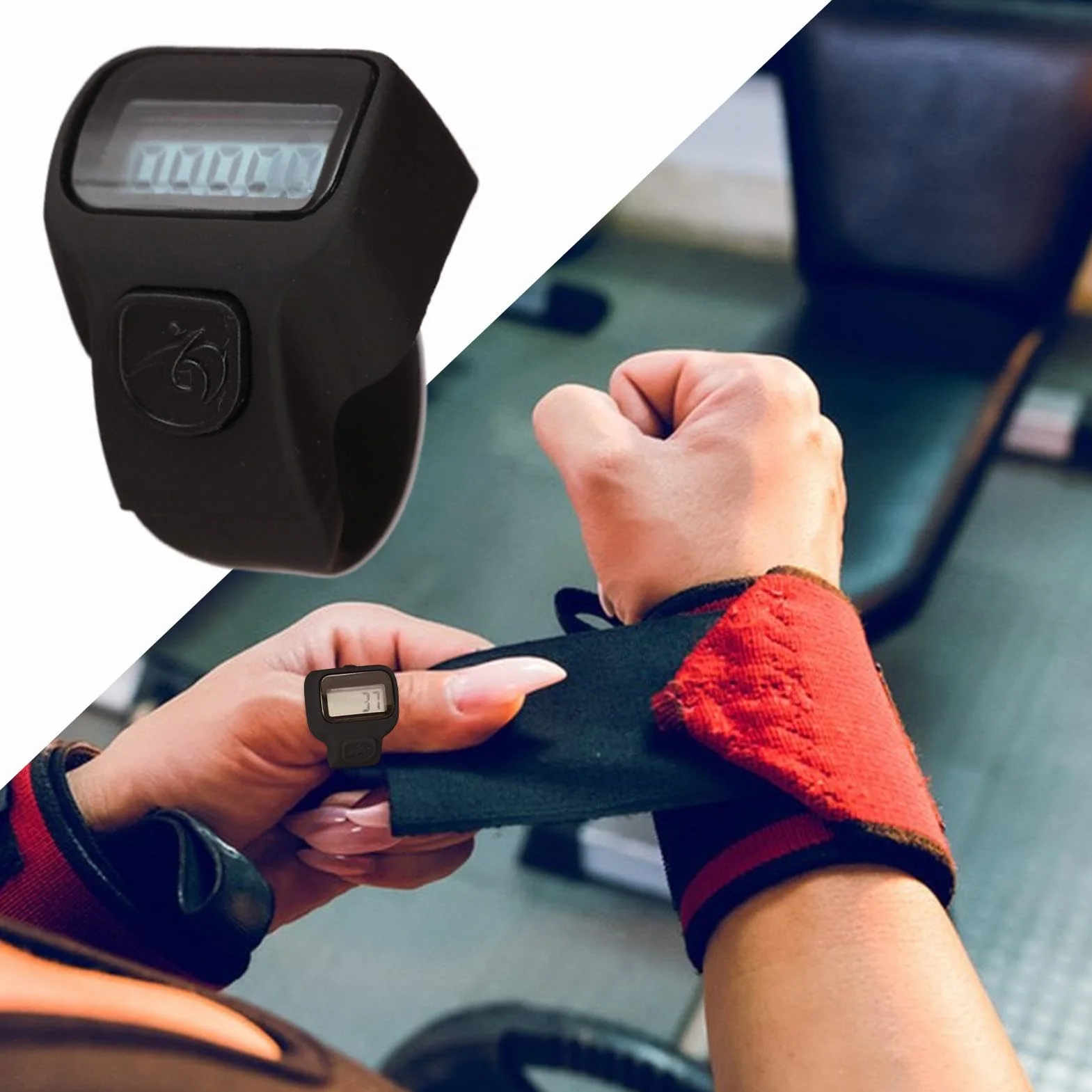 Generico Contatore Dito Palmare Portatile LCD Multifunzionale per Sport Fitness all'aperto