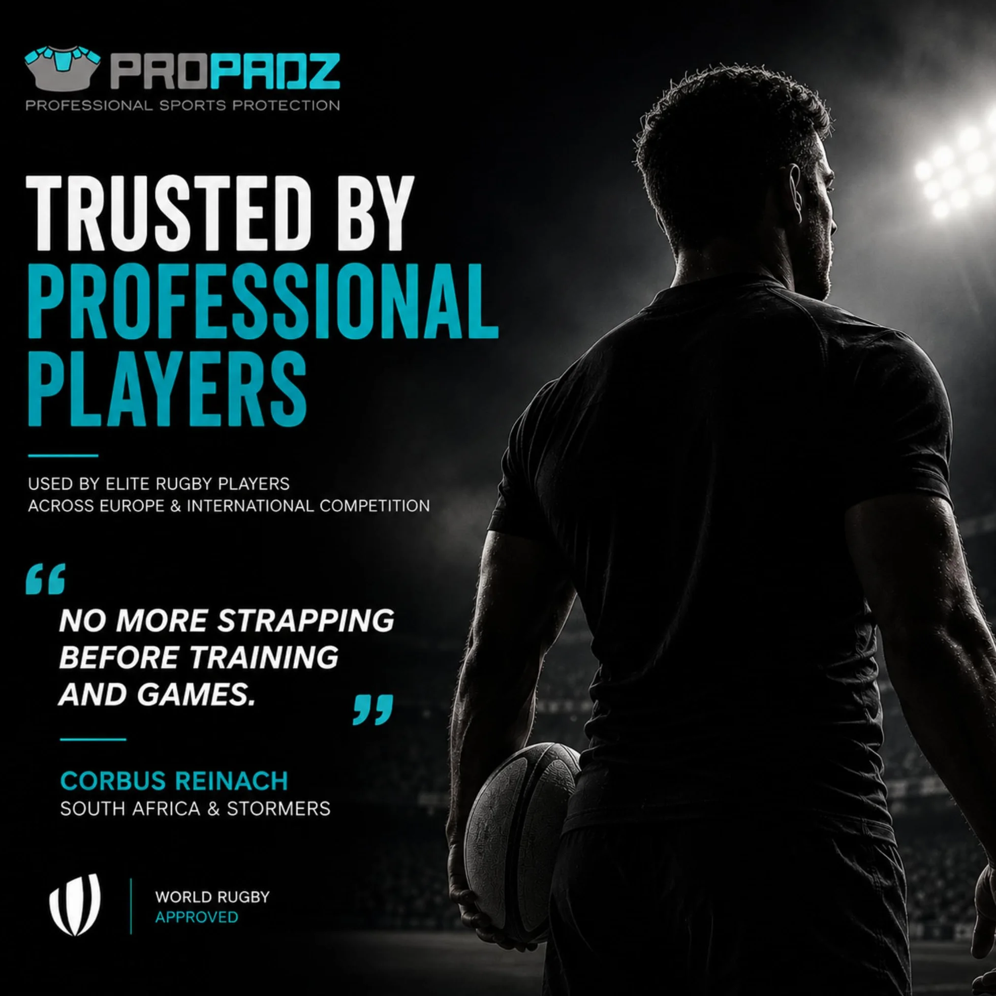 Propadz Gilet da rugby con protezioni spalle adulti – Approvato World Rugby, imbottiture gel modulari, protezione leggera traspirante