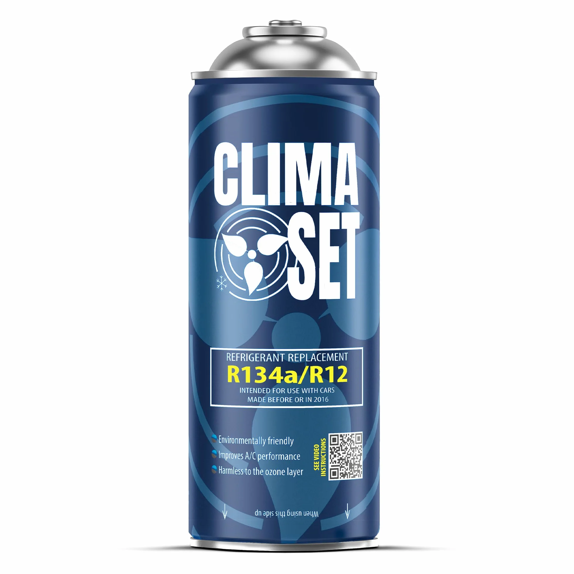CLIMASET Sostitutiva del gas R134a R12- Gas aria condizionata auto - kit ricarica clima auto - refrigerante R134a - 1 x bombolette - ricarica aria condizionata auto - ECO