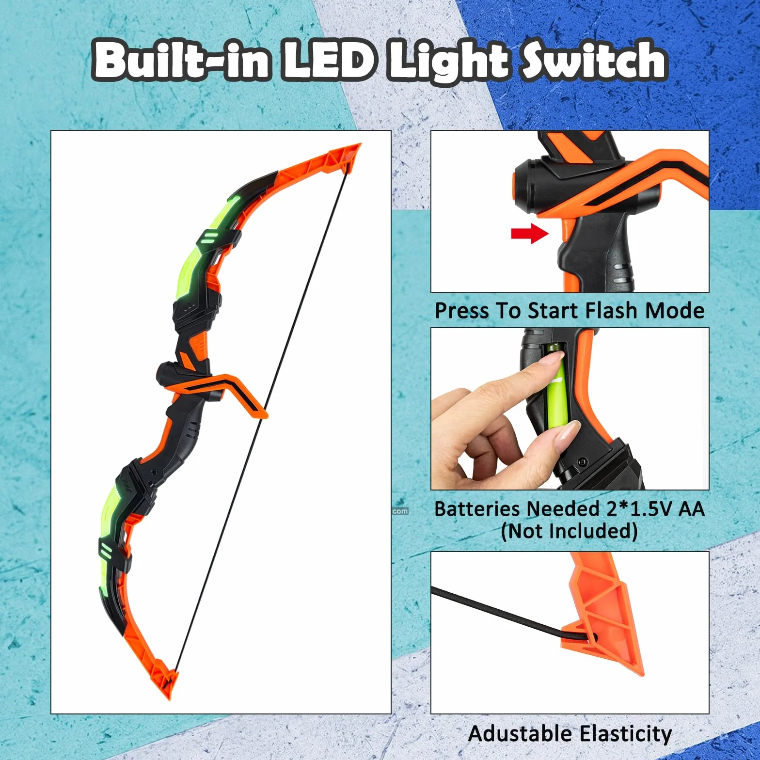 RedCrab Arco e Frecce per Bambini con Luci LED 10 Frecce a Ventosa Bersaglio Gioco 3-8 Anni Ragazzi Ragazza