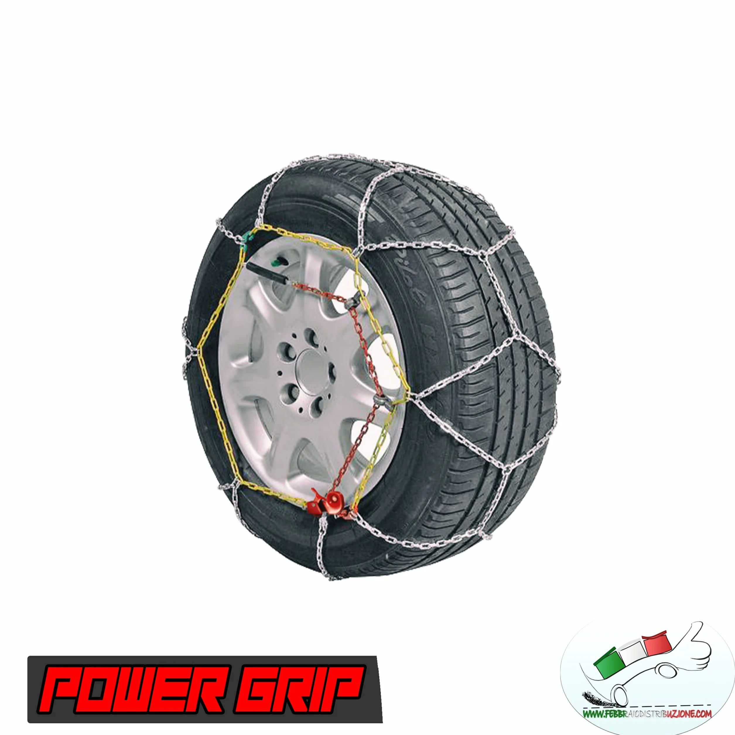 Catene da Neve 9mm Omologate TÜV GS Onorm Gruppo 100 Acciaio Montaggio Facile