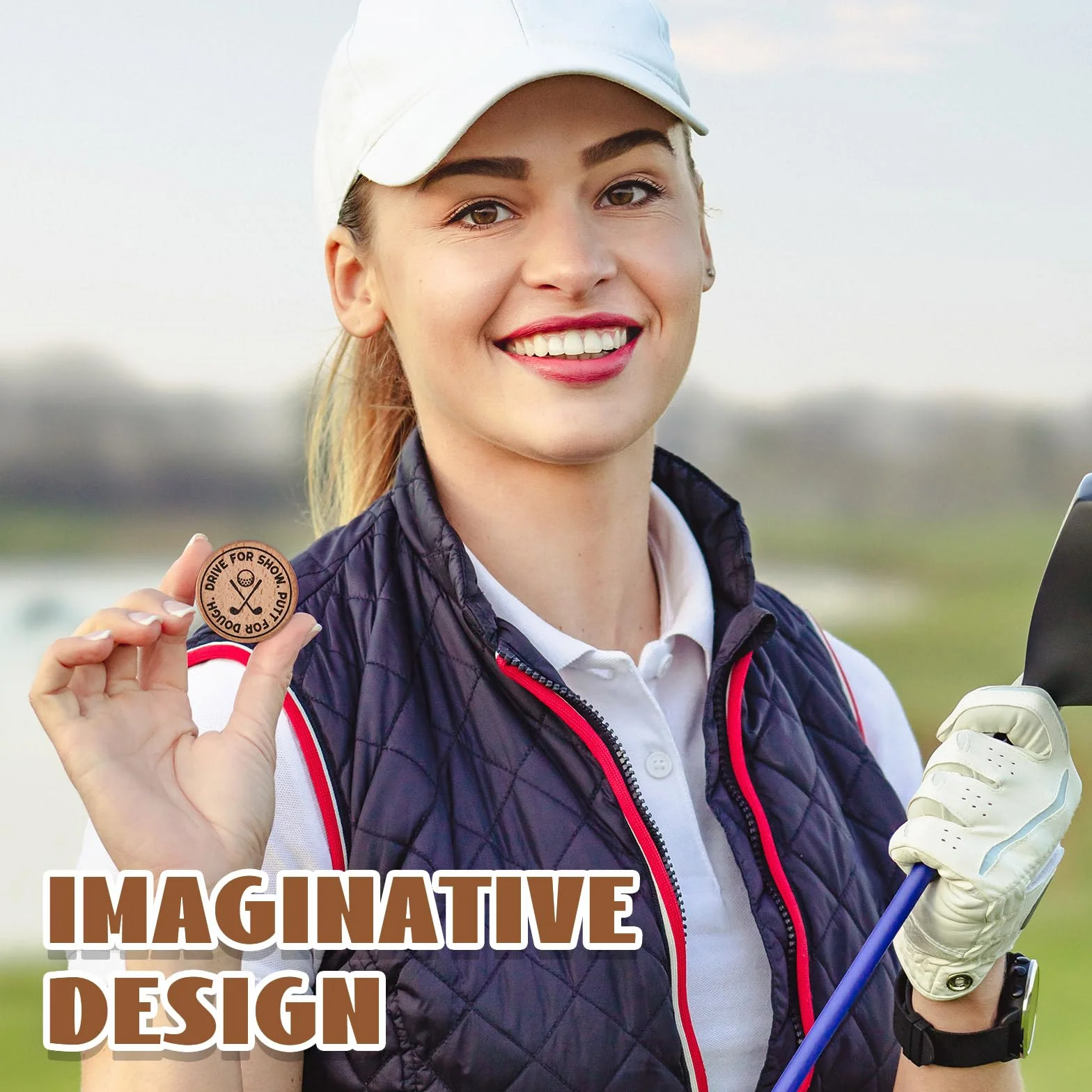 Legno Segnalini per Palline da Golf Marcatori Incisi Putting Green Regalo